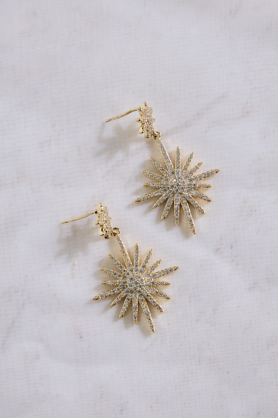 18k Gold Plated Under Stars Earrings Gold-Seaa Fashion