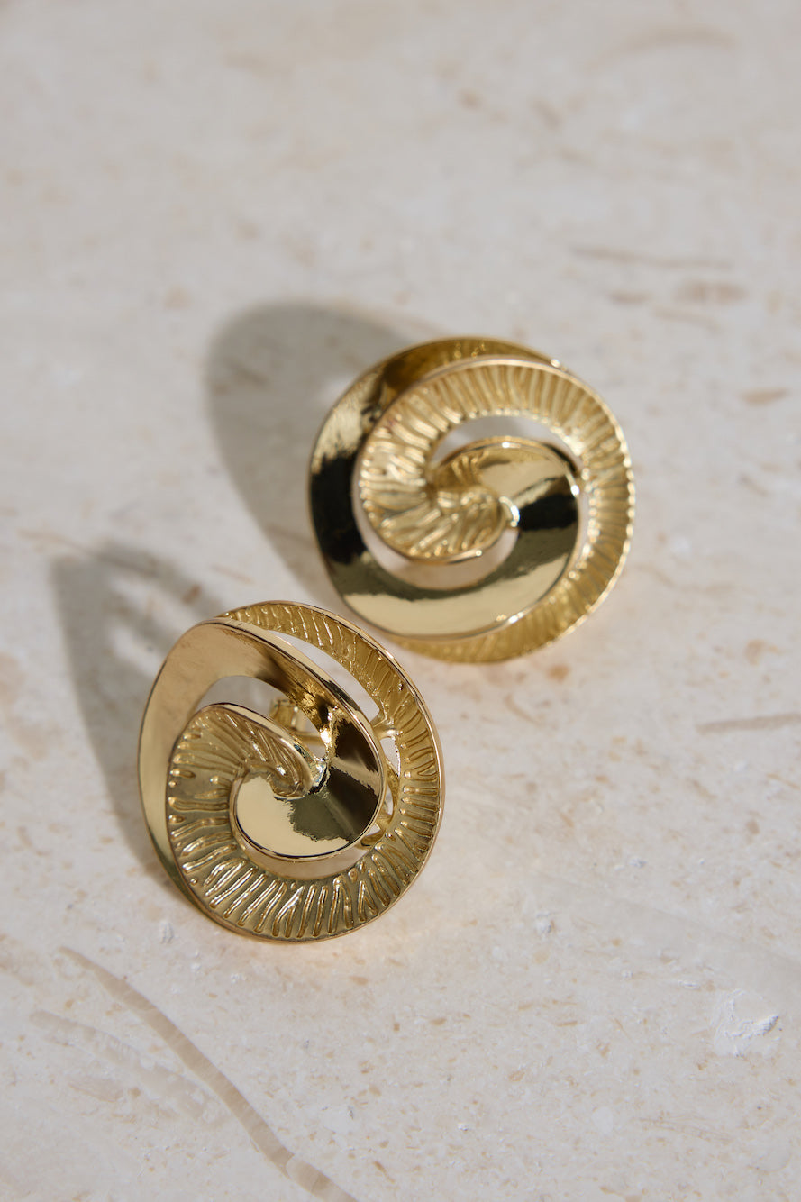 18K Gold Plated Fira Earrings Gold-Seaa Fashion