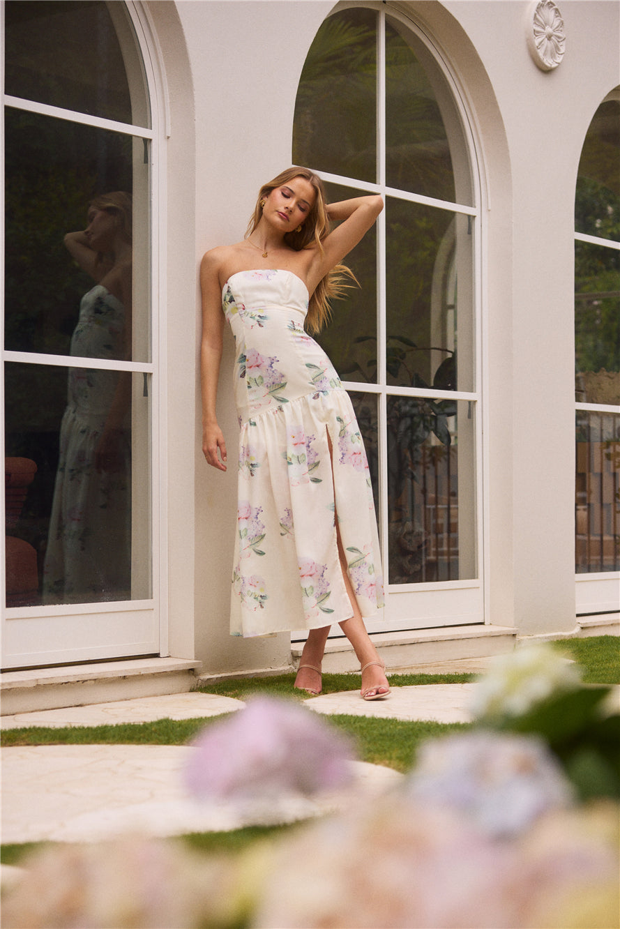 Enchanted Elegance Strapless Maxi Dress in Butter-Seaa Fashion