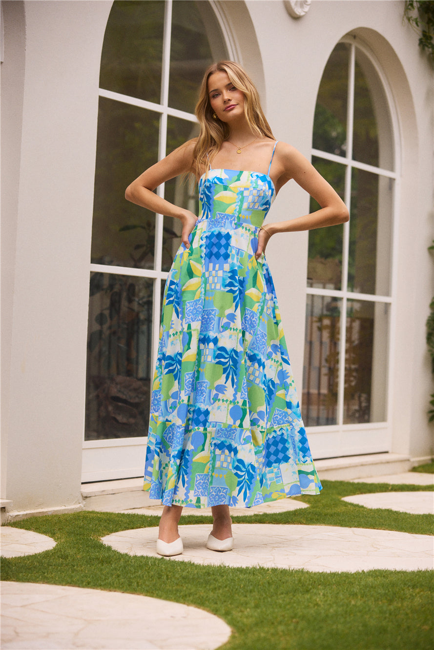 Coastal Paradise Midi Dress Print-Seaa Fashion