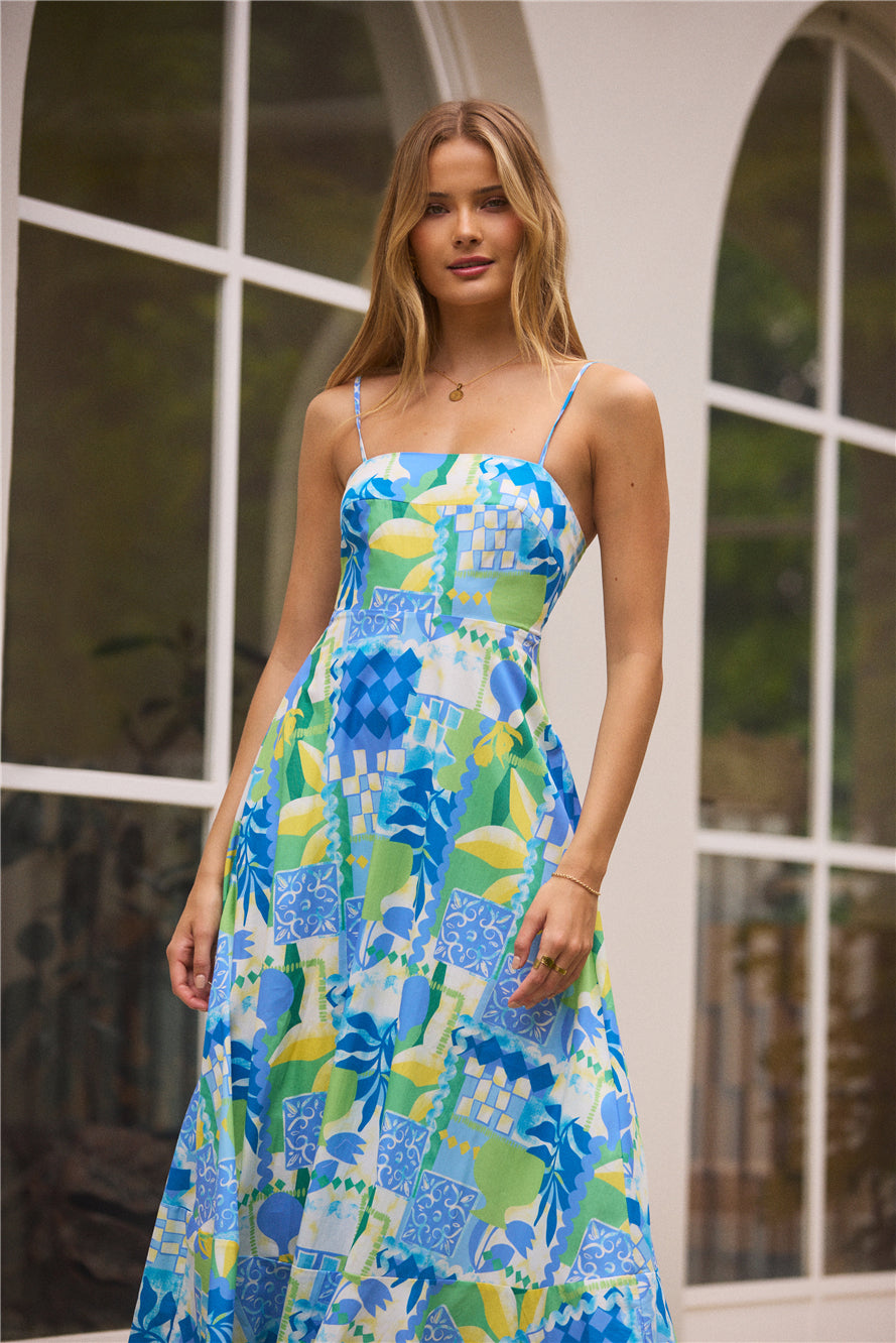 Coastal Paradise Midi Dress Print-Seaa Fashion