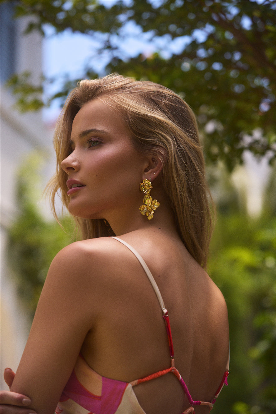 18K Gold plated Calming Feeling Earrings Gold-Seaa Fashion