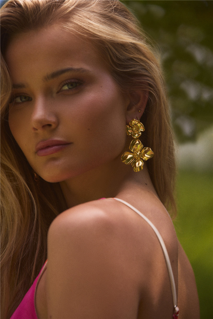 18K Gold plated Calming Feeling Earrings Gold-Seaa Fashion