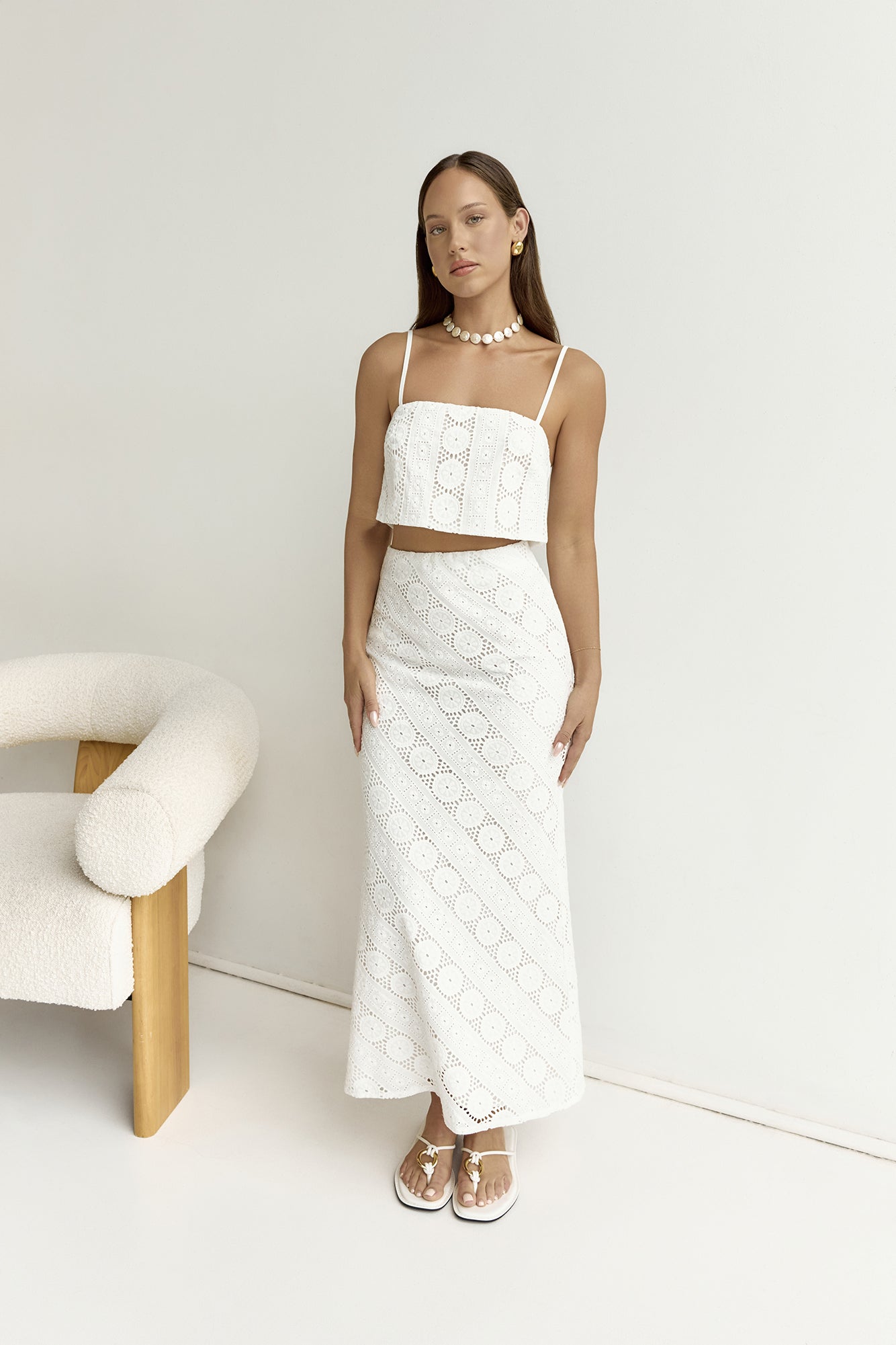 Island Calm Embroidered Maxi Skirt White-Seaa Fashion