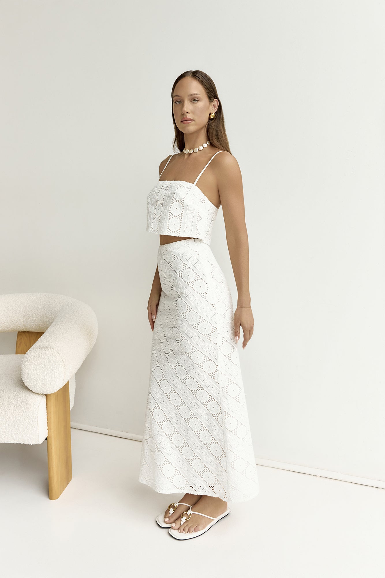 Island Calm Embroidered Maxi Skirt White-Seaa Fashion