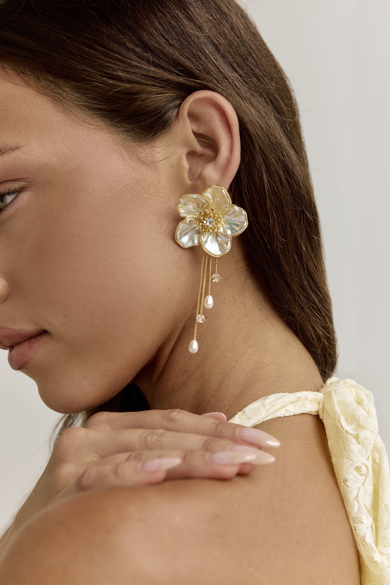 18k Gold Plated Moon Blooms Earrings Gold-Seaa Fashion