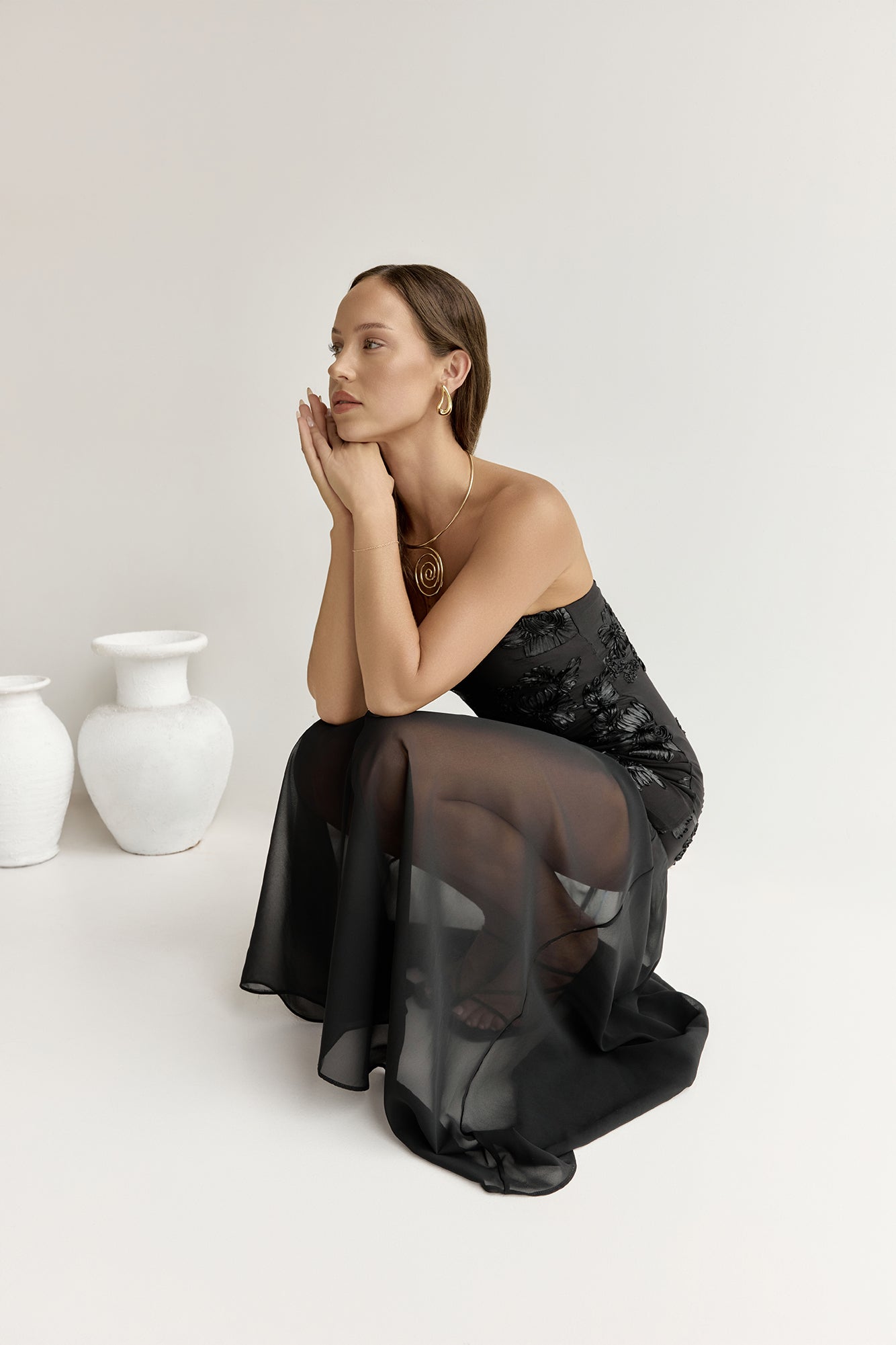 First Class Feelings Strapless Maxi Dress Black-Seaa Fashion