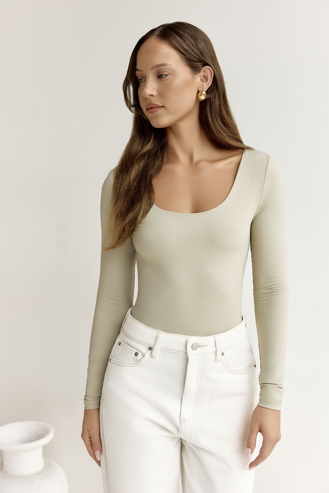 BASE Second Skin Long Sleeve Bodysuit Sage-Seaa Fashion