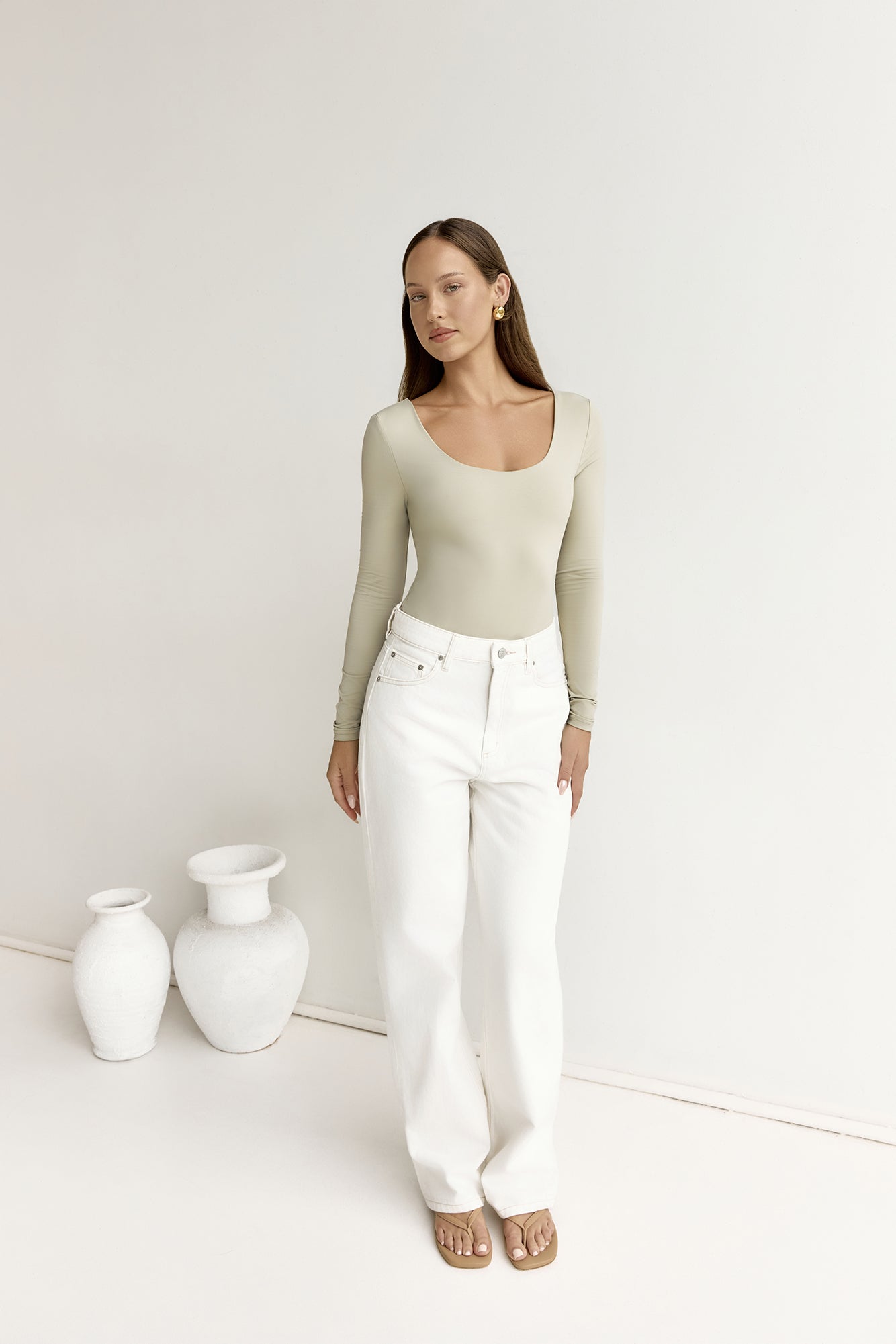 BASE Second Skin Long Sleeve Bodysuit Sage-Seaa Fashion