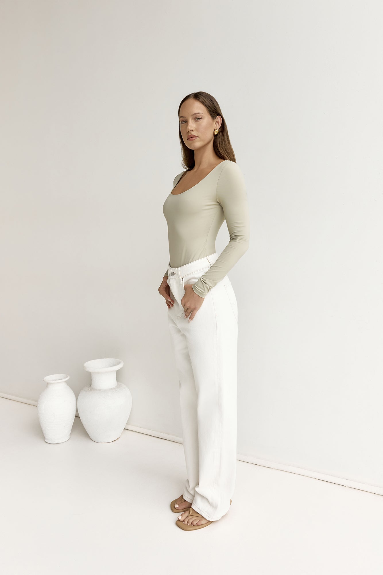 BASE Second Skin Long Sleeve Bodysuit Sage-Seaa Fashion