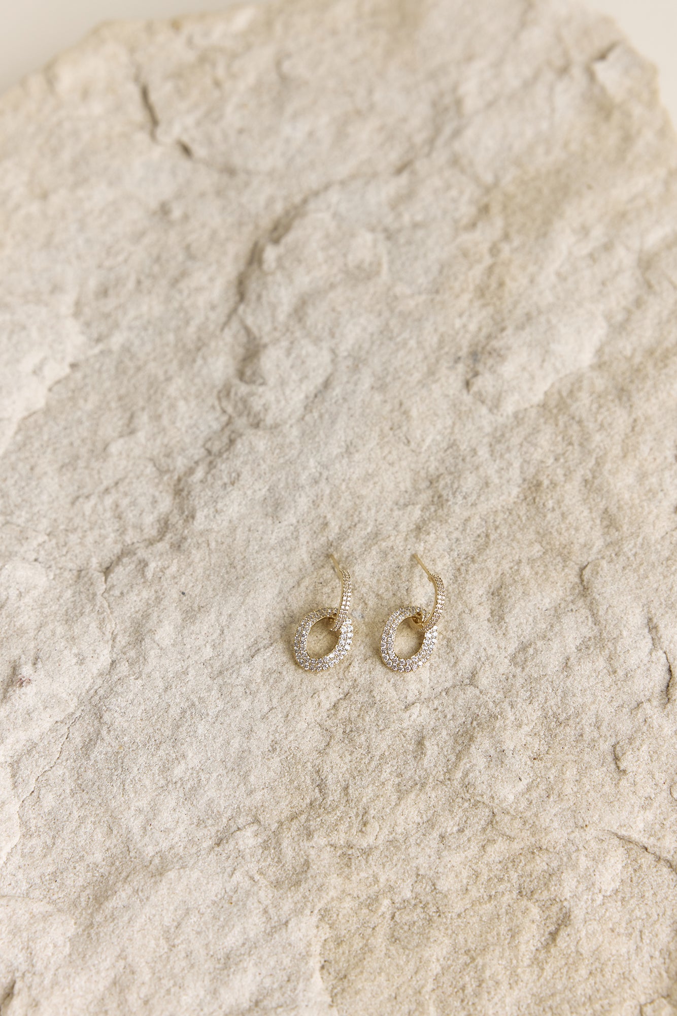 Diamond Love Earrings Gold-Seaa Fashion