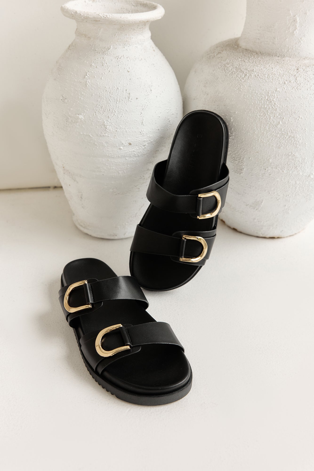 Areli Slides Light Black-Seaa Fashion