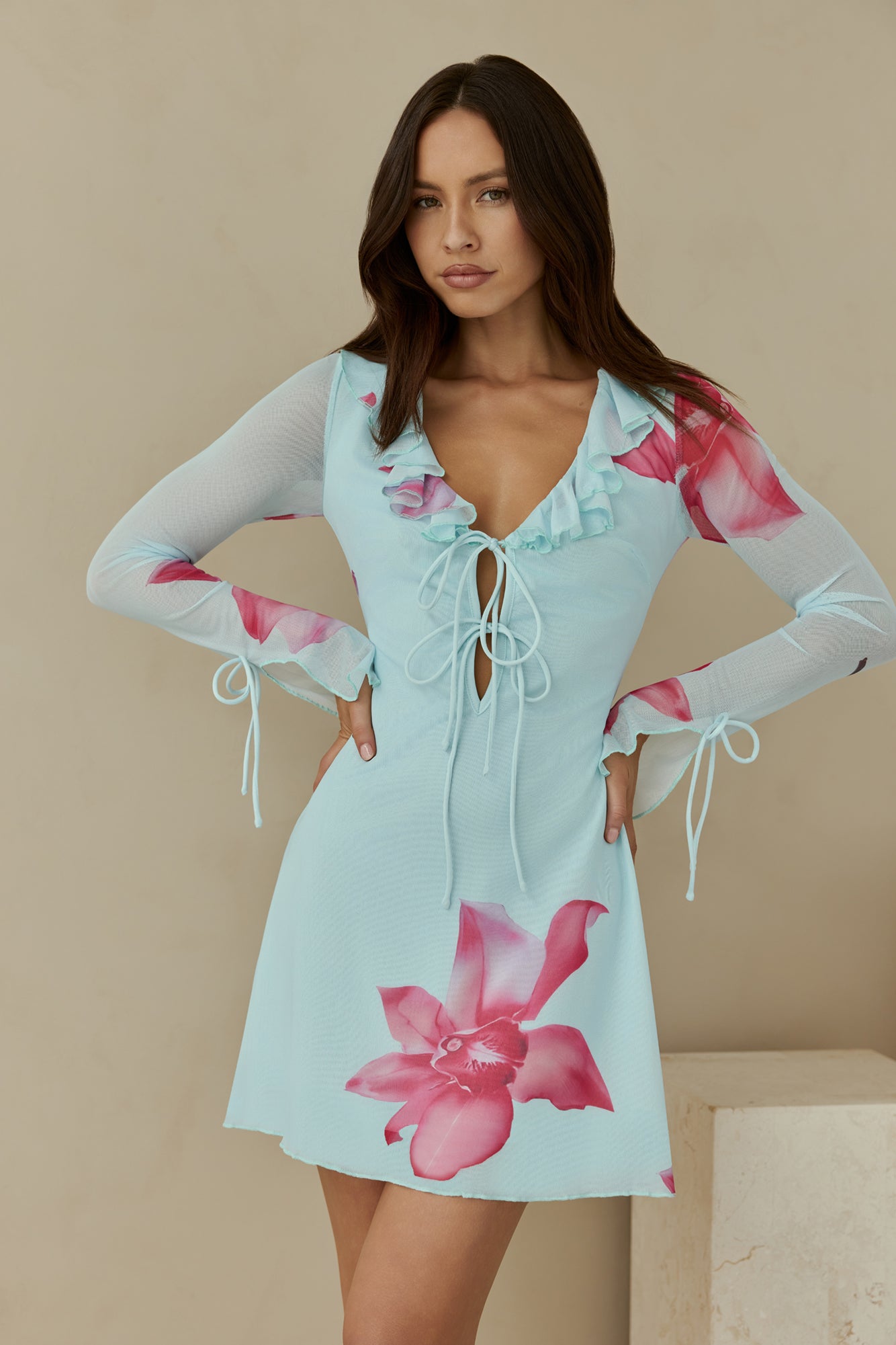 Fields Of Grace Mini Dress Blue-Seaa Fashion