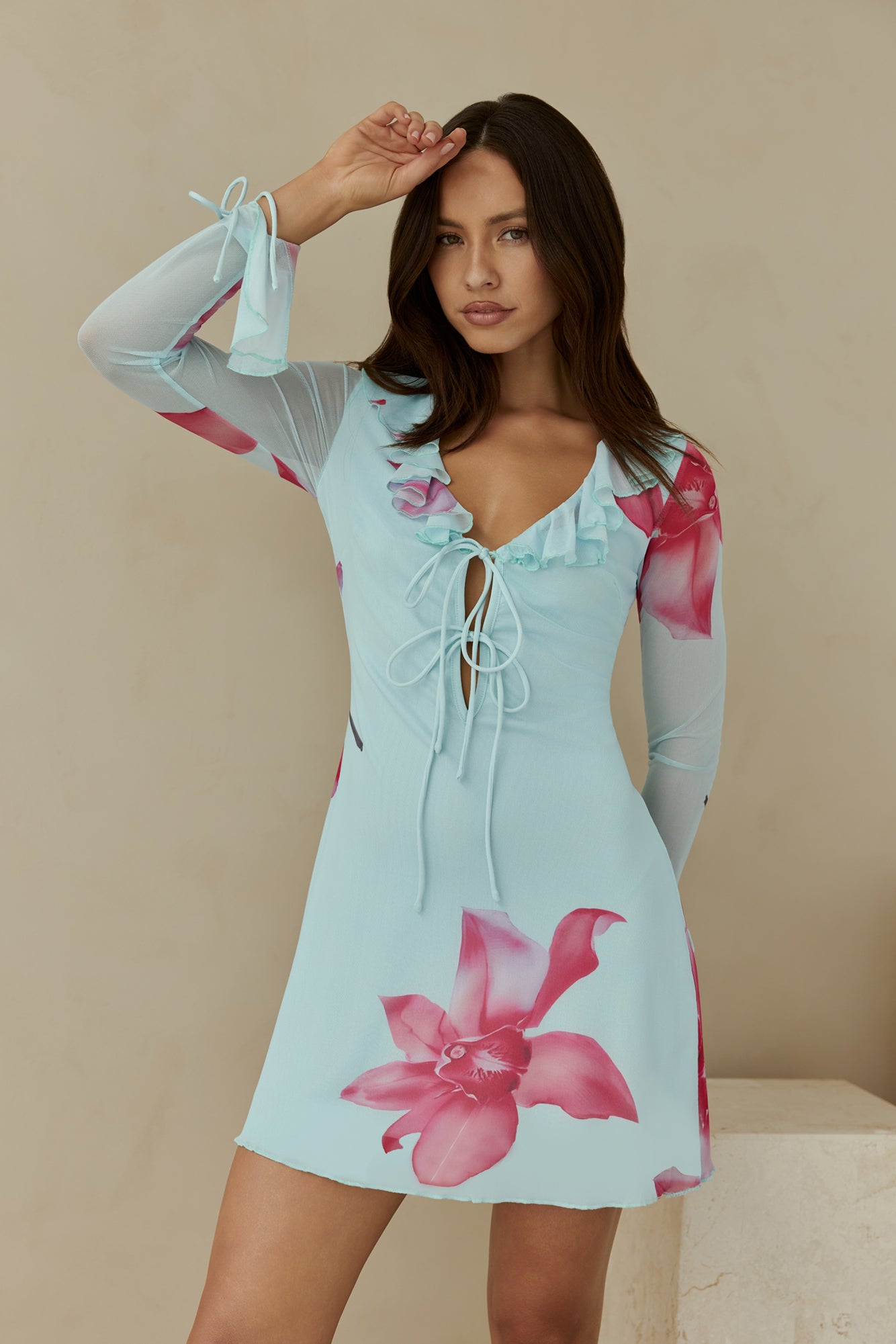 Fields Of Grace Mini Dress Blue-Seaa Fashion