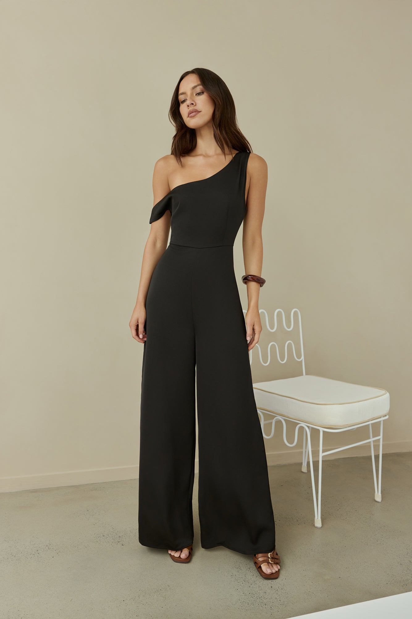 Secret Society Off Shoulder Jumpsuit Black-Seaa Fashion