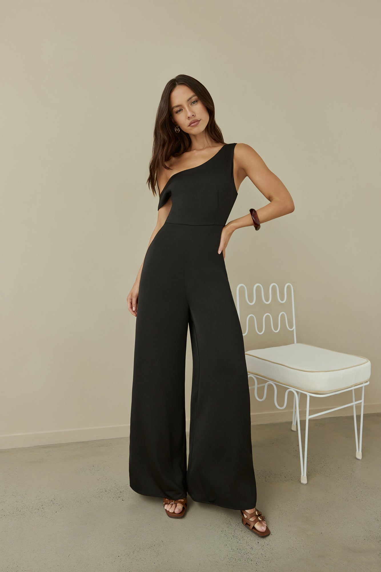 Secret Society Off Shoulder Jumpsuit Black-Seaa Fashion