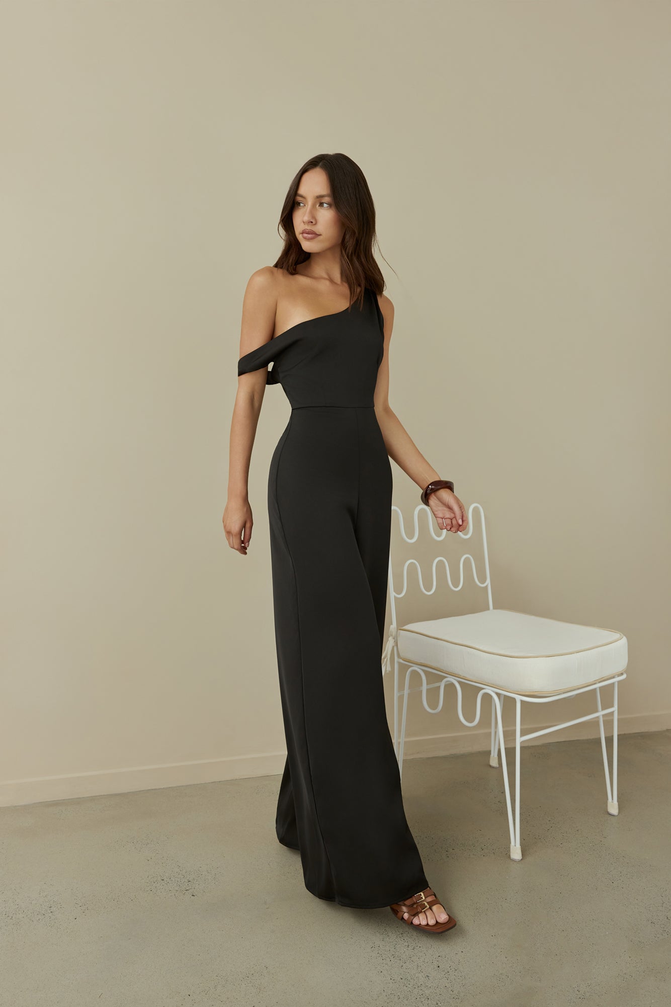 Secret Society Off Shoulder Jumpsuit Black-Seaa Fashion