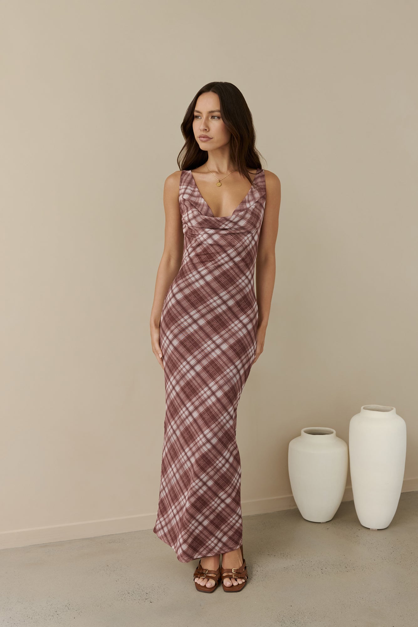 Love And Dreams Maxi Dress Brown-Seaa Fashion