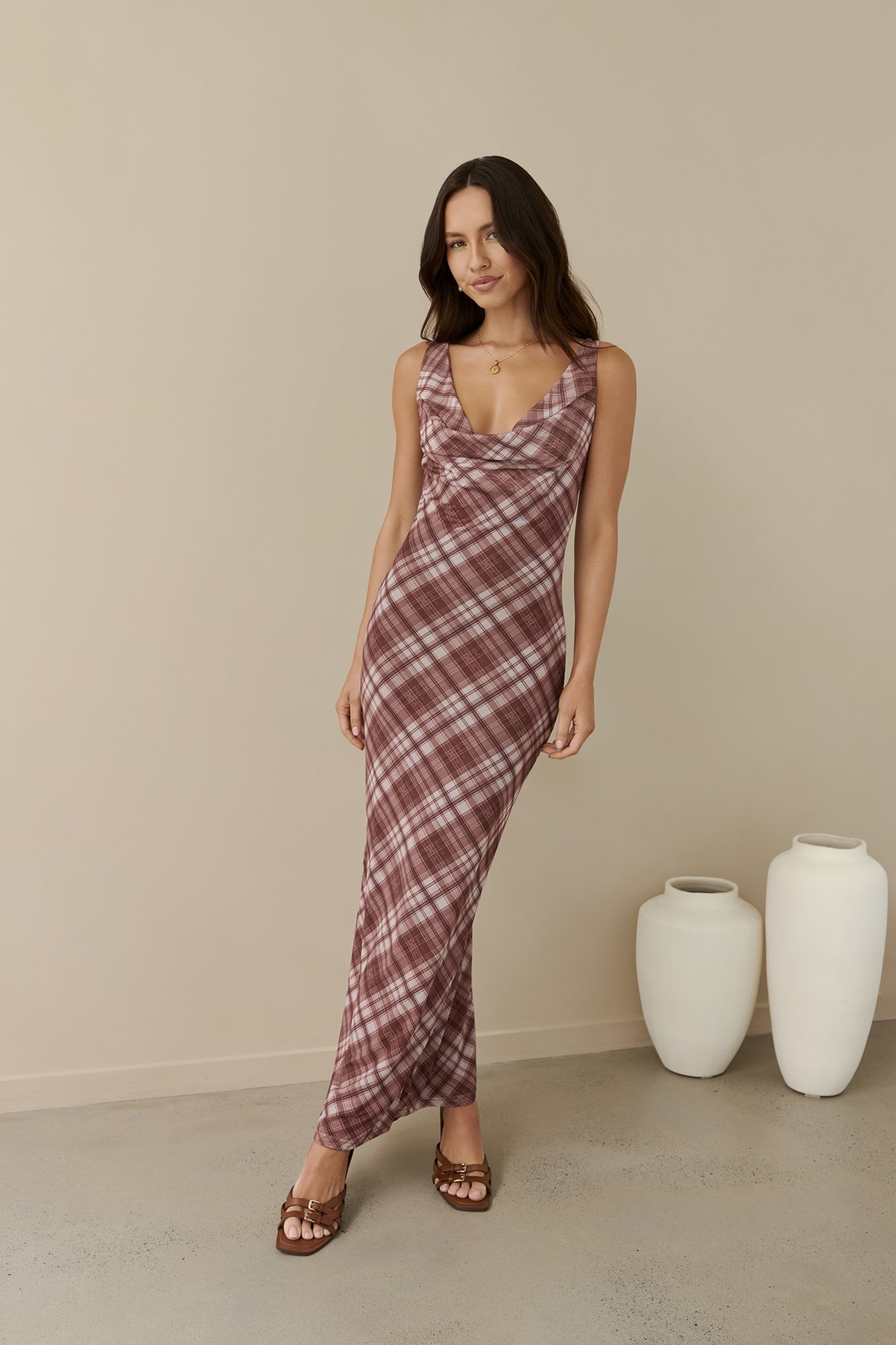 Love And Dreams Maxi Dress Brown-Seaa Fashion