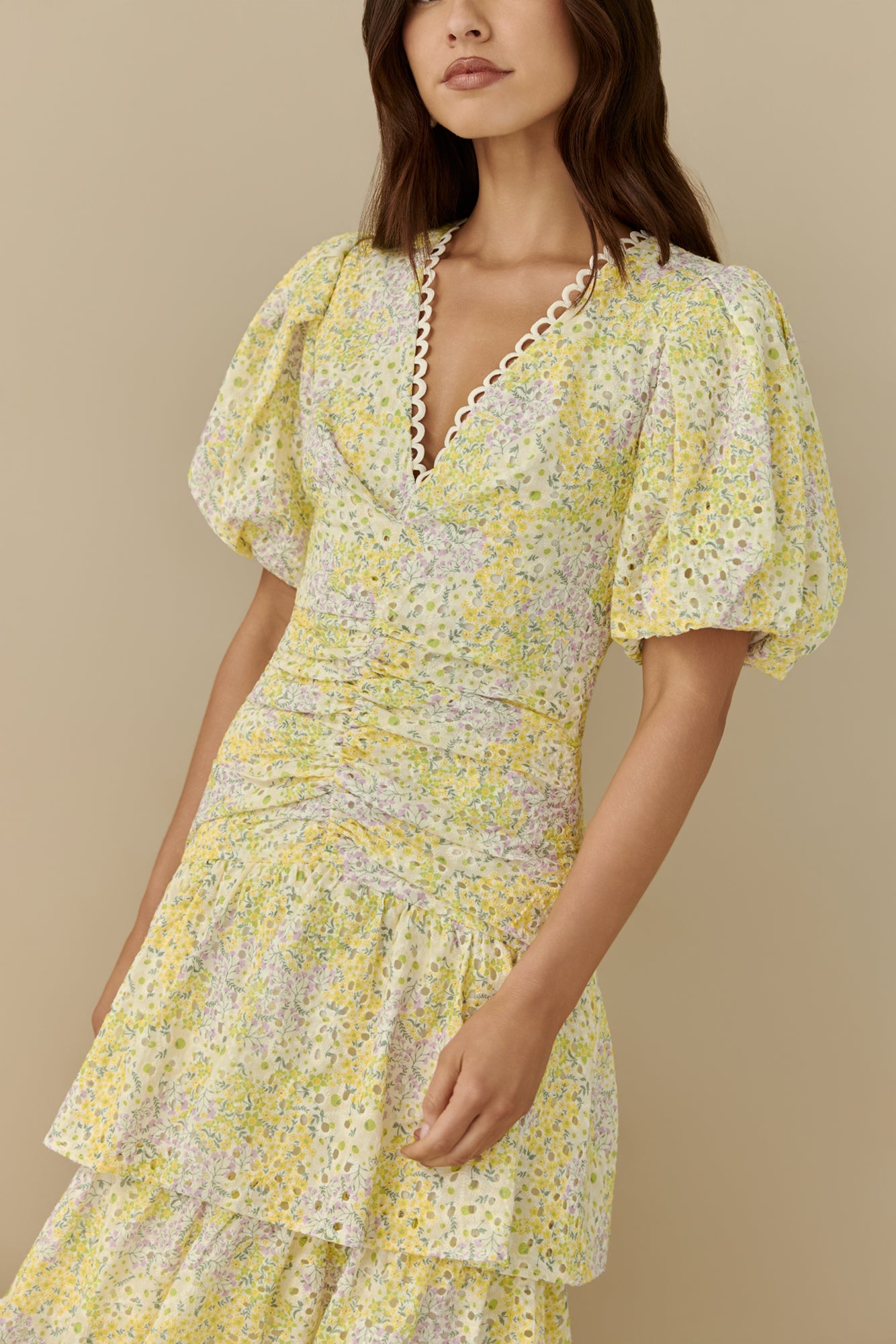 Corinna Tiered Maxi Dress Lemon-Seaa Fashion