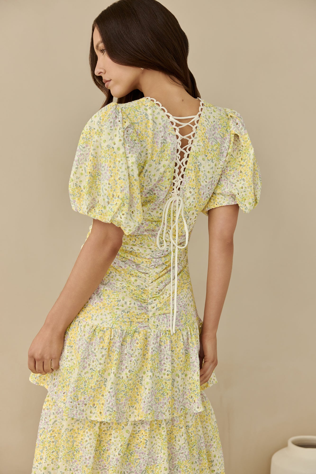 Corinna Tiered Maxi Dress Lemon-Seaa Fashion