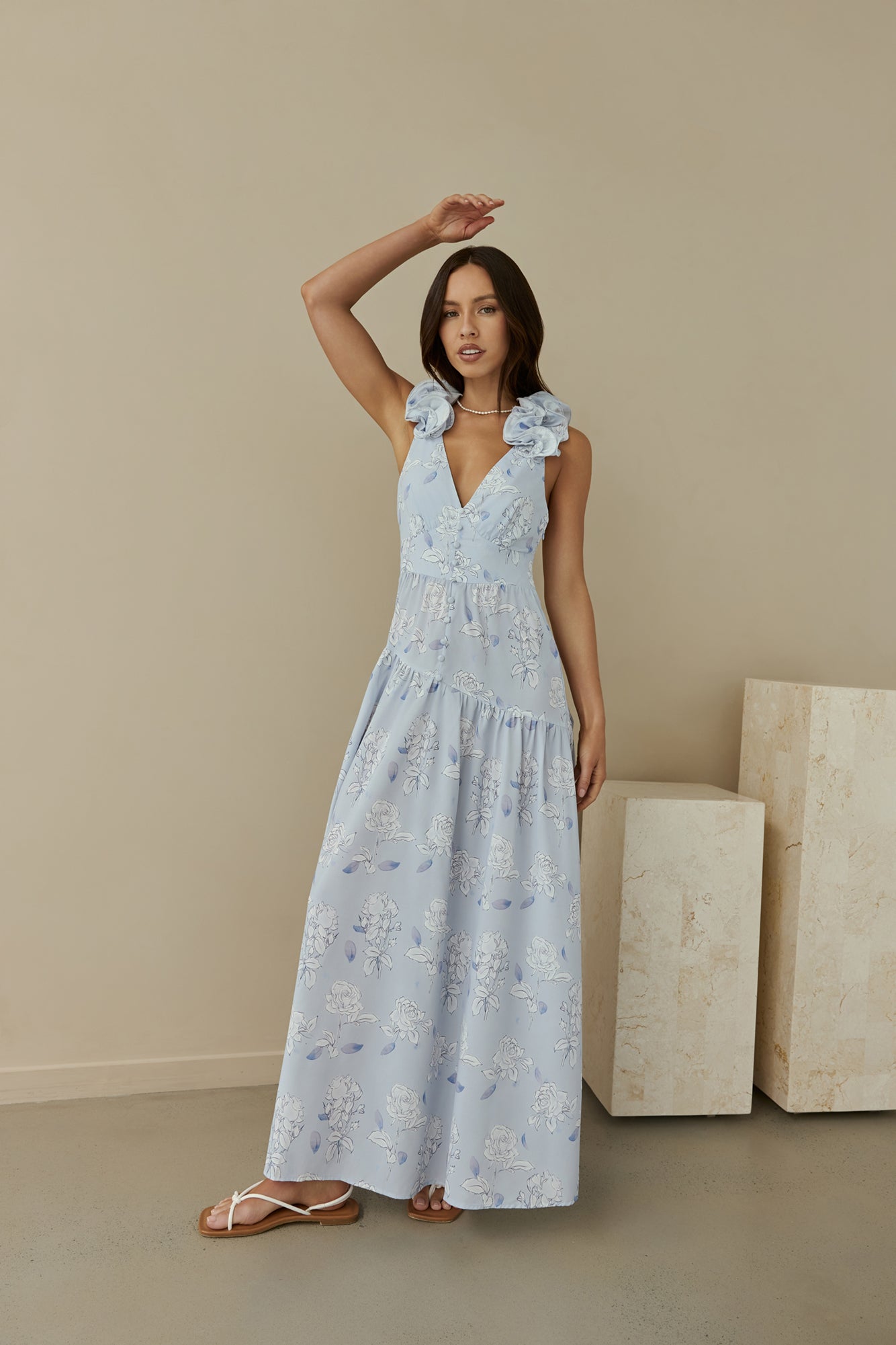 Pretty Smile Maxi Dress Blue-Seaa Fashion
