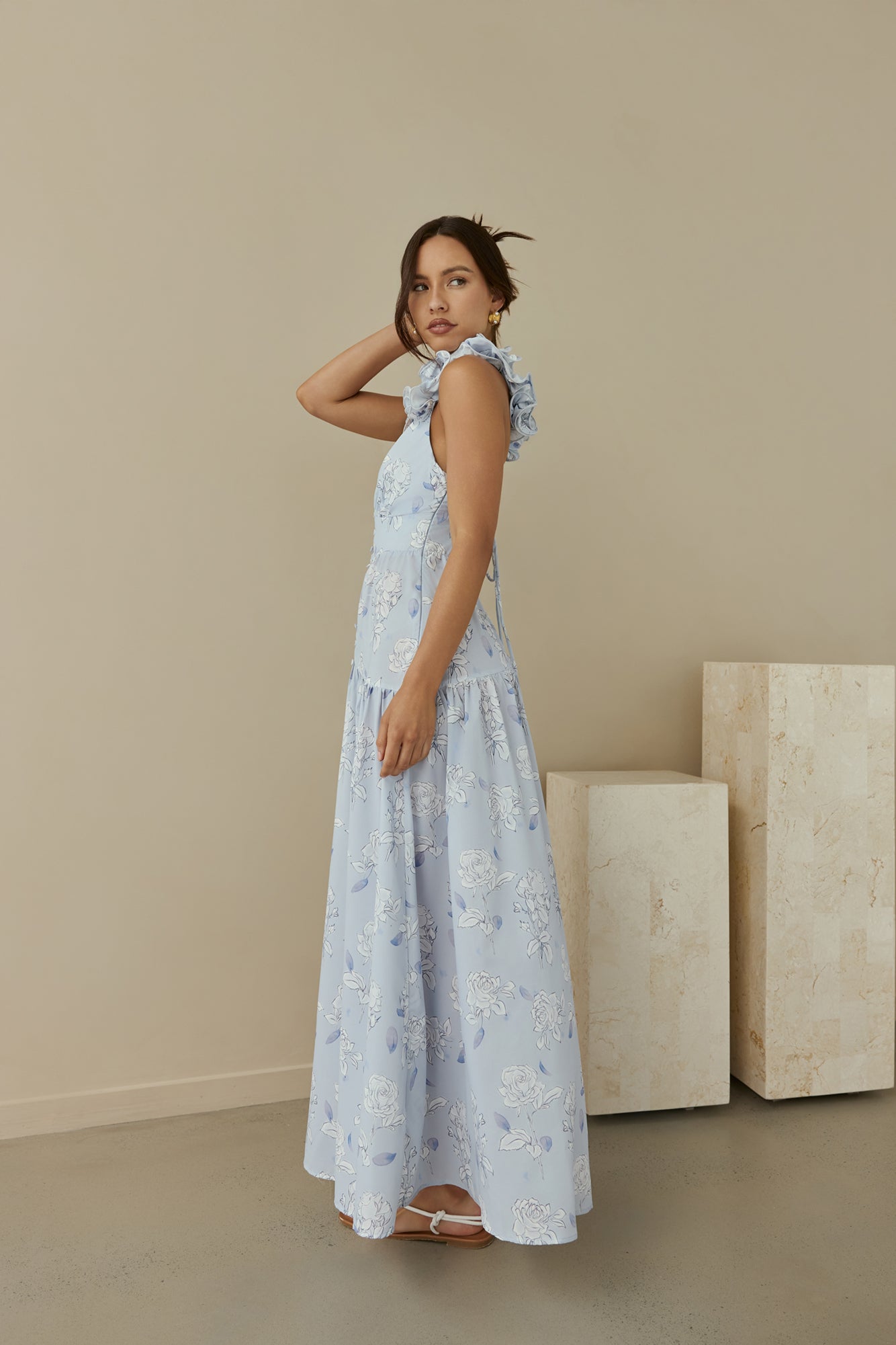 Pretty Smile Maxi Dress Blue-Seaa Fashion
