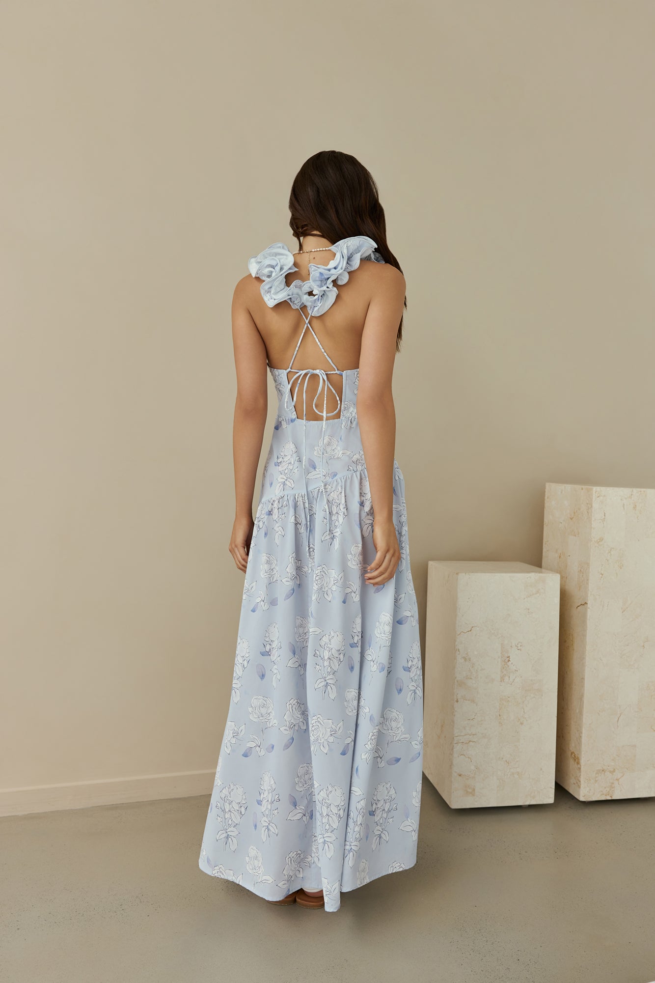 Pretty Smile Maxi Dress Blue-Seaa Fashion
