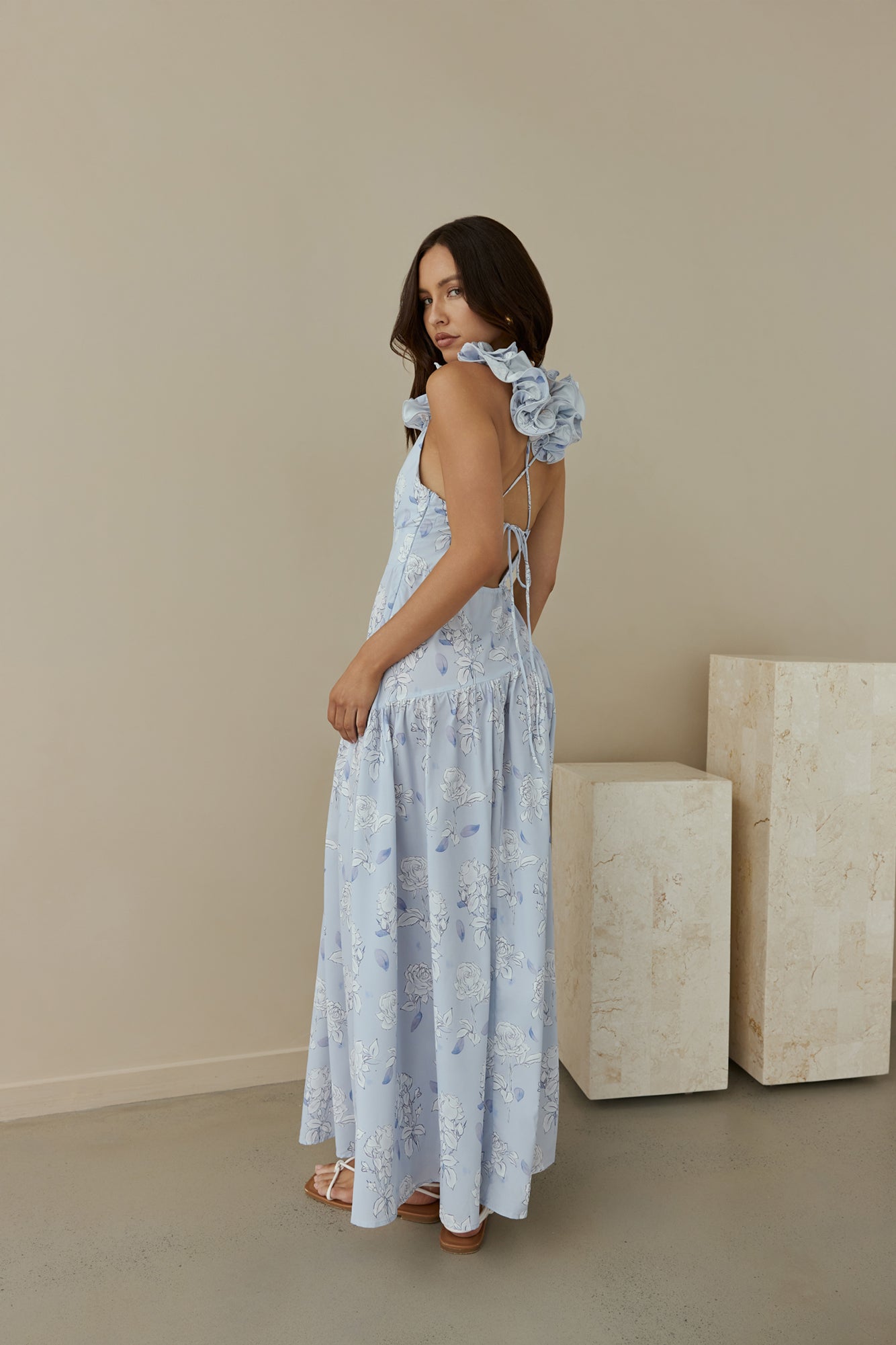 Pretty Smile Maxi Dress Blue-Seaa Fashion