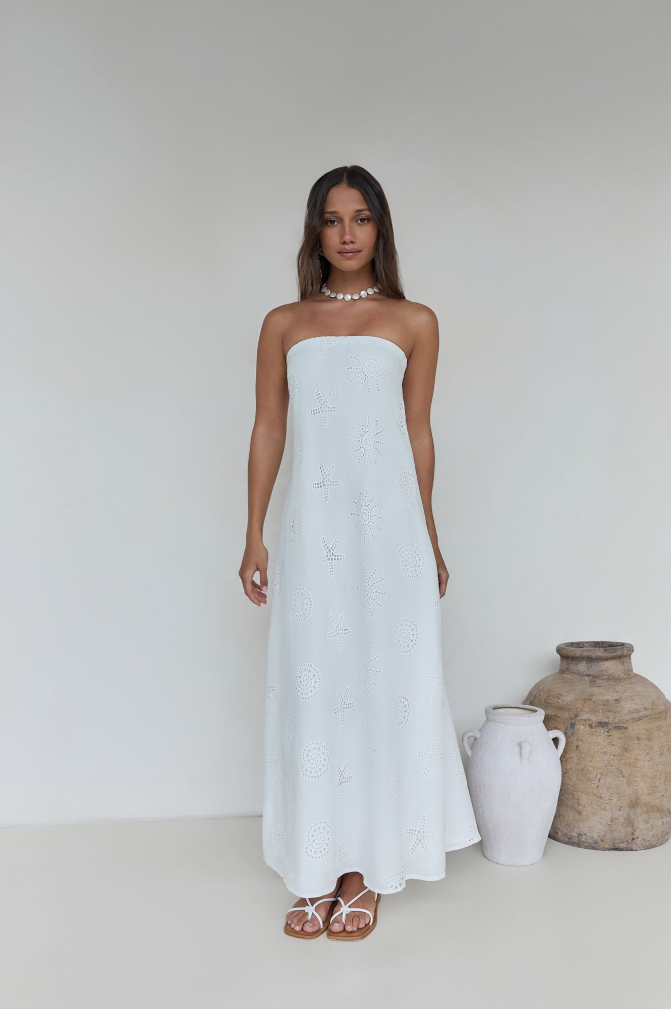 Heart To Heart Strapless Maxi Dress White-Seaa Fashion