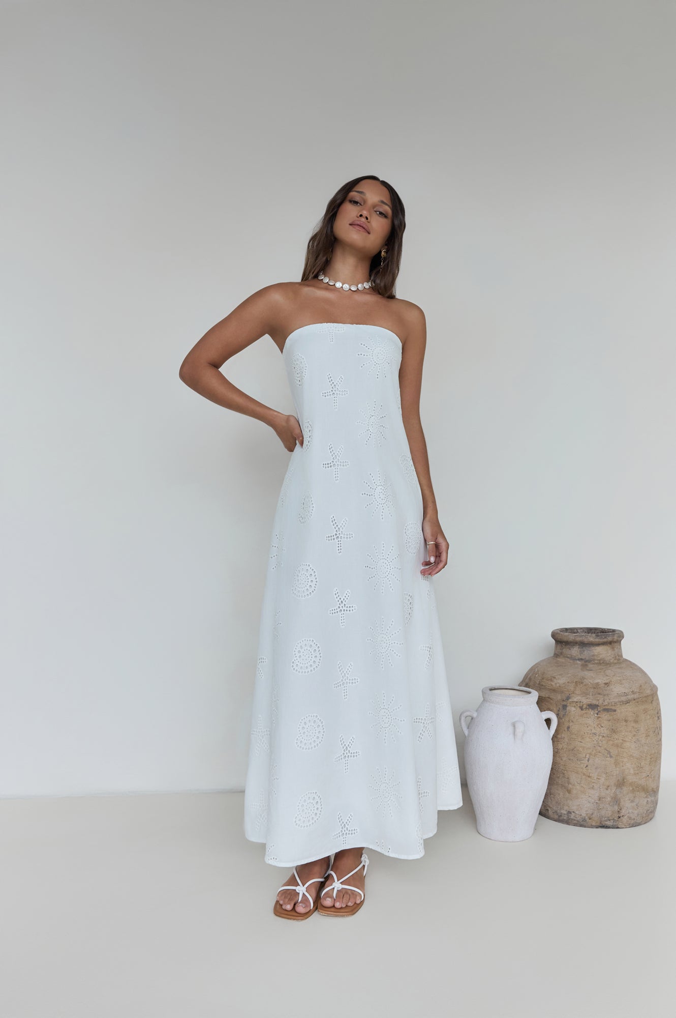 Heart To Heart Strapless Maxi Dress White-Seaa Fashion