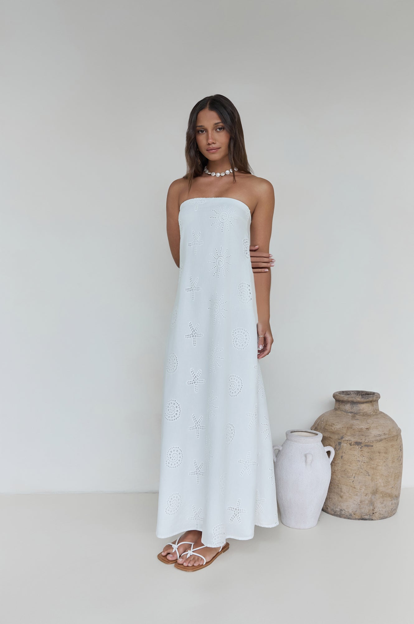 Heart To Heart Strapless Maxi Dress White-Seaa Fashion