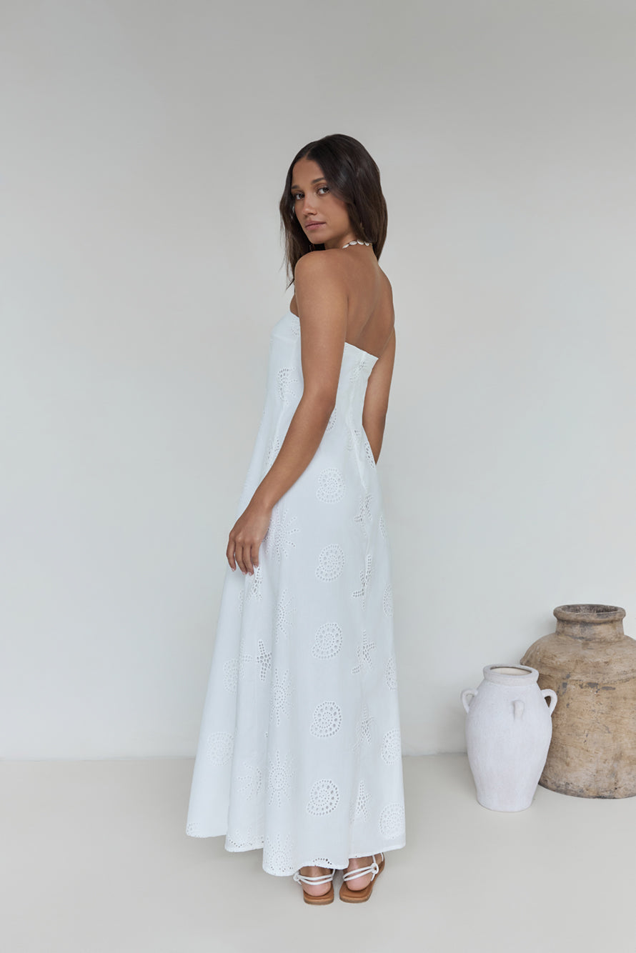 Heart To Heart Strapless Maxi Dress White-Seaa Fashion