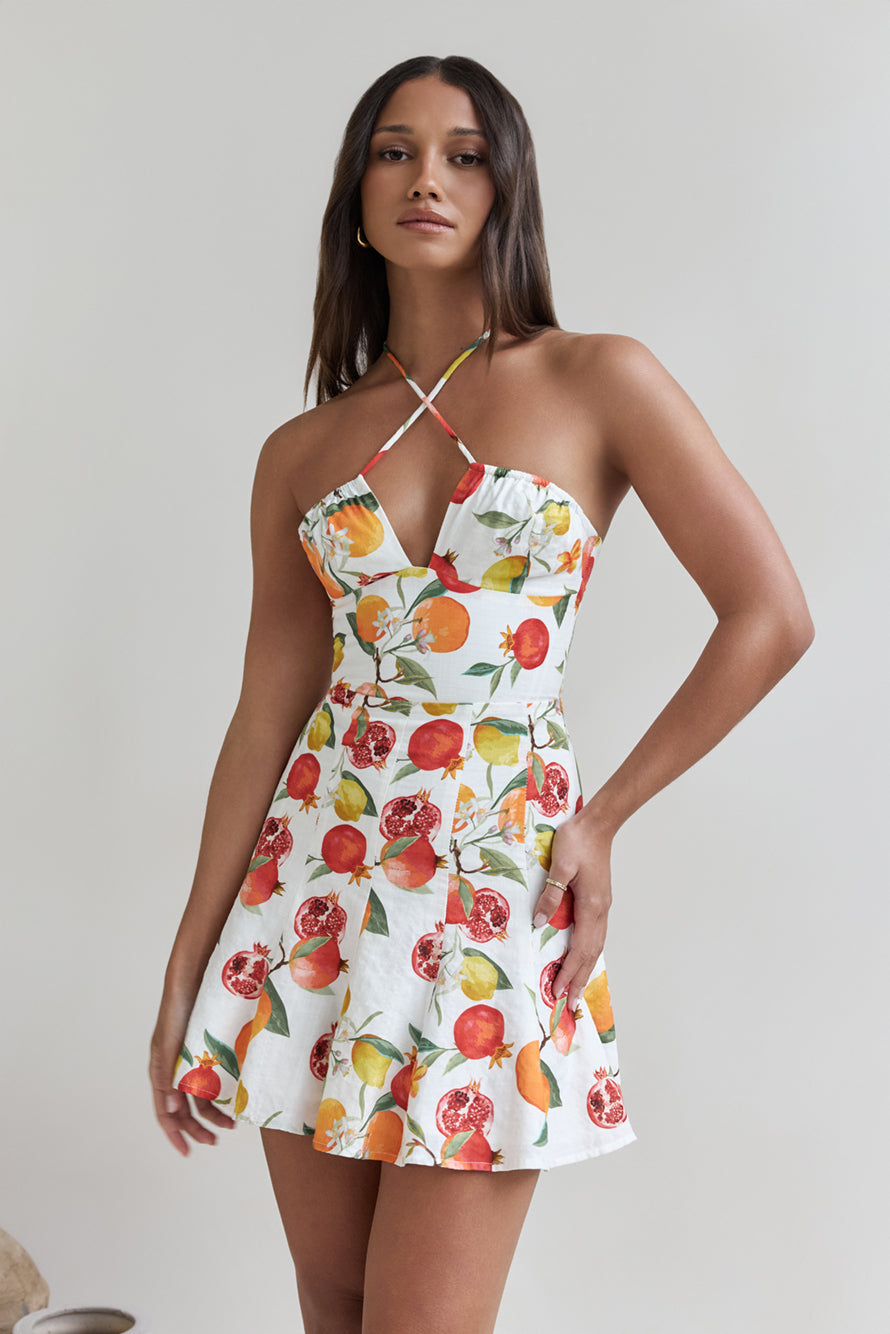 Fruits Of Summer Mini Dress Print-Seaa Fashion