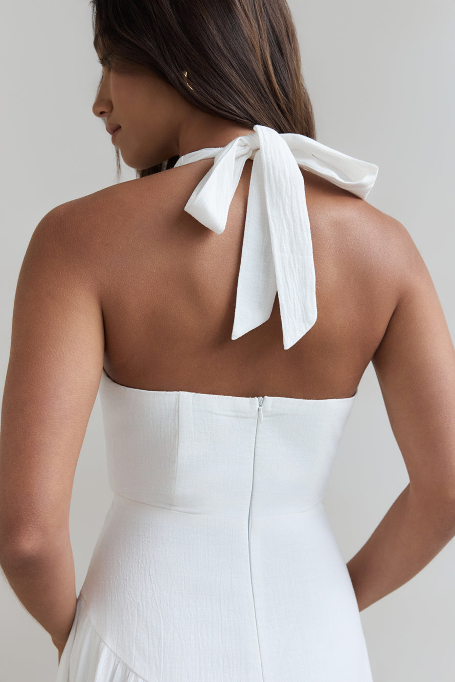 Angelic Song Halter Maxi Dress White-Seaa Fashion