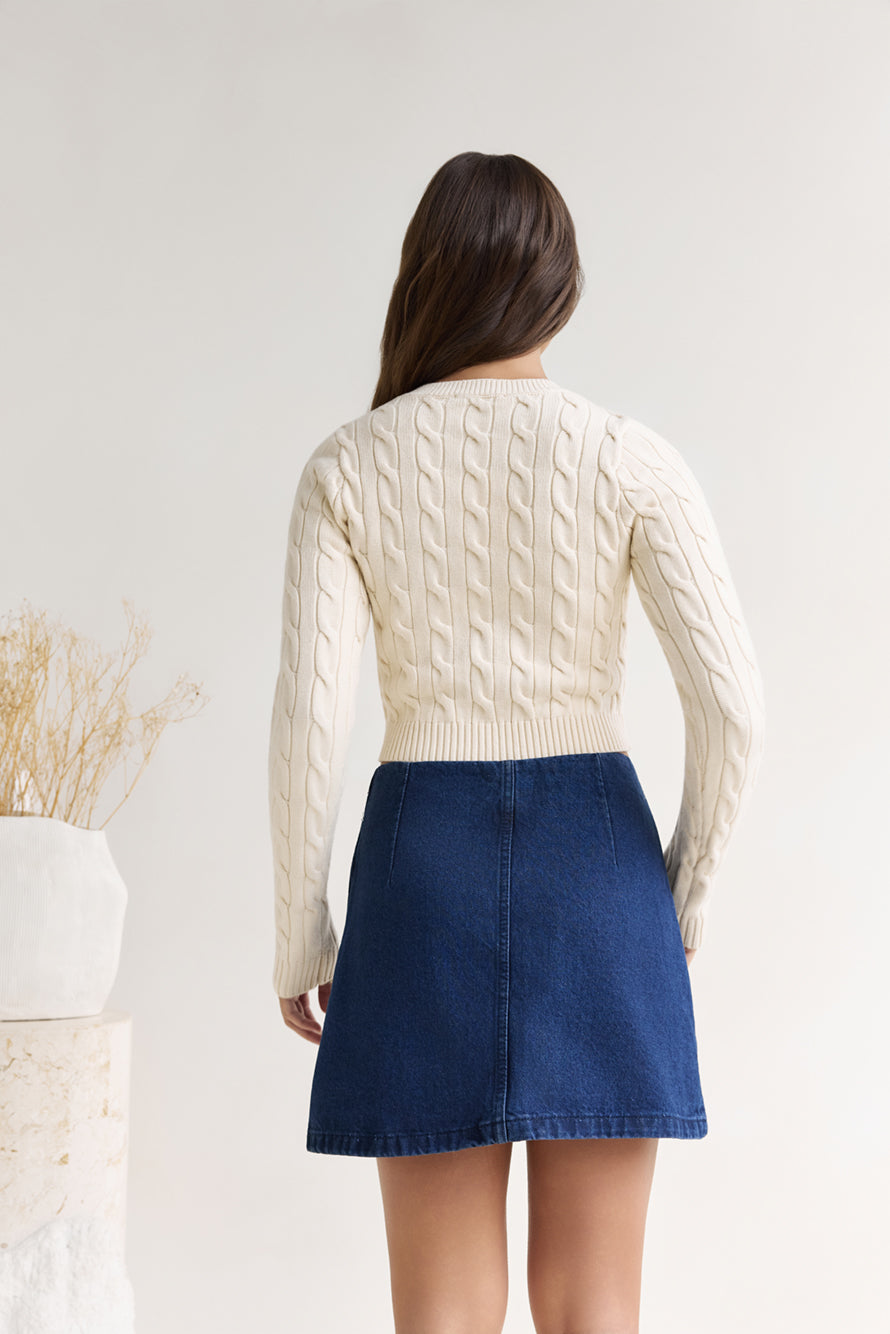 The Exclusive Cable Knit Sweater Cream-Seaa Fashion