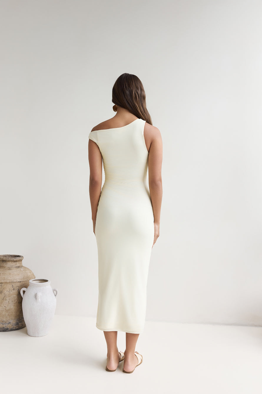 Moonlit Moments Off Shoulder Mesh Maxi Dress Yellow-Seaa Fashion