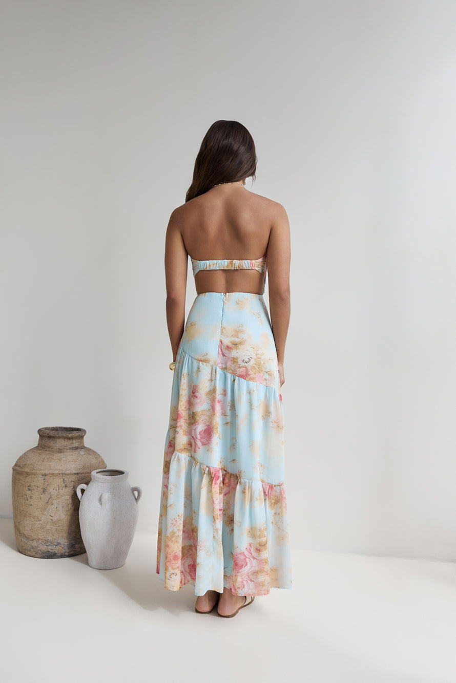 Beyond The Glow Strapless Maxi Dress Print-Seaa Fashion