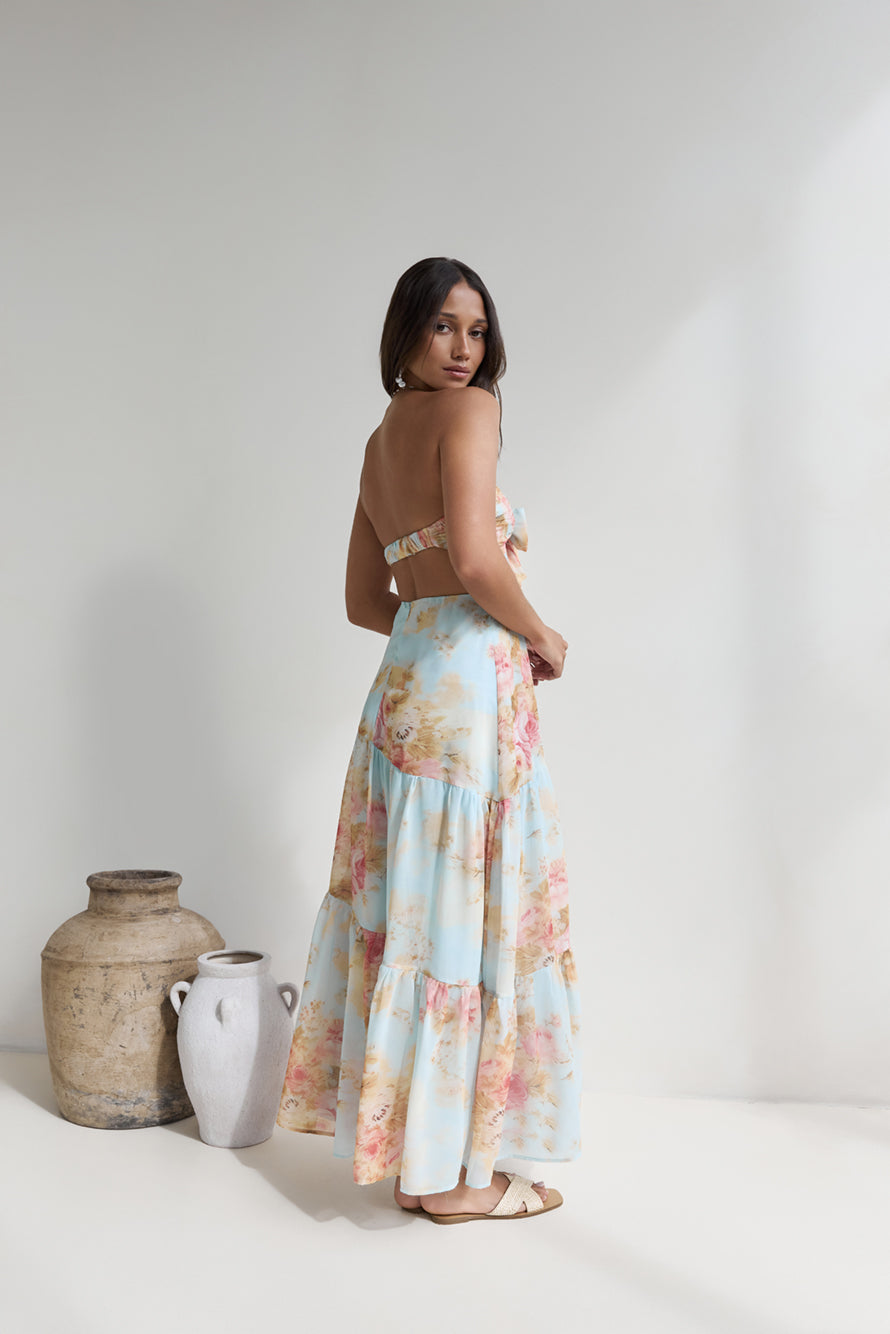Beyond The Glow Strapless Maxi Dress Print-Seaa Fashion