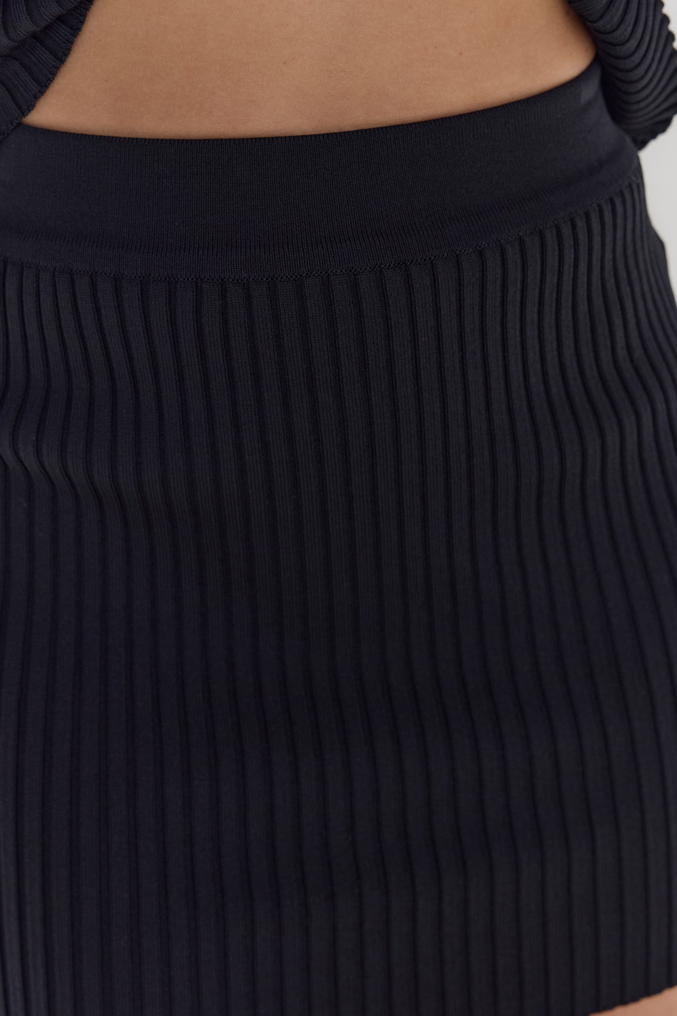 Snowdrop Knit Mini Skirt Black-Seaa Fashion