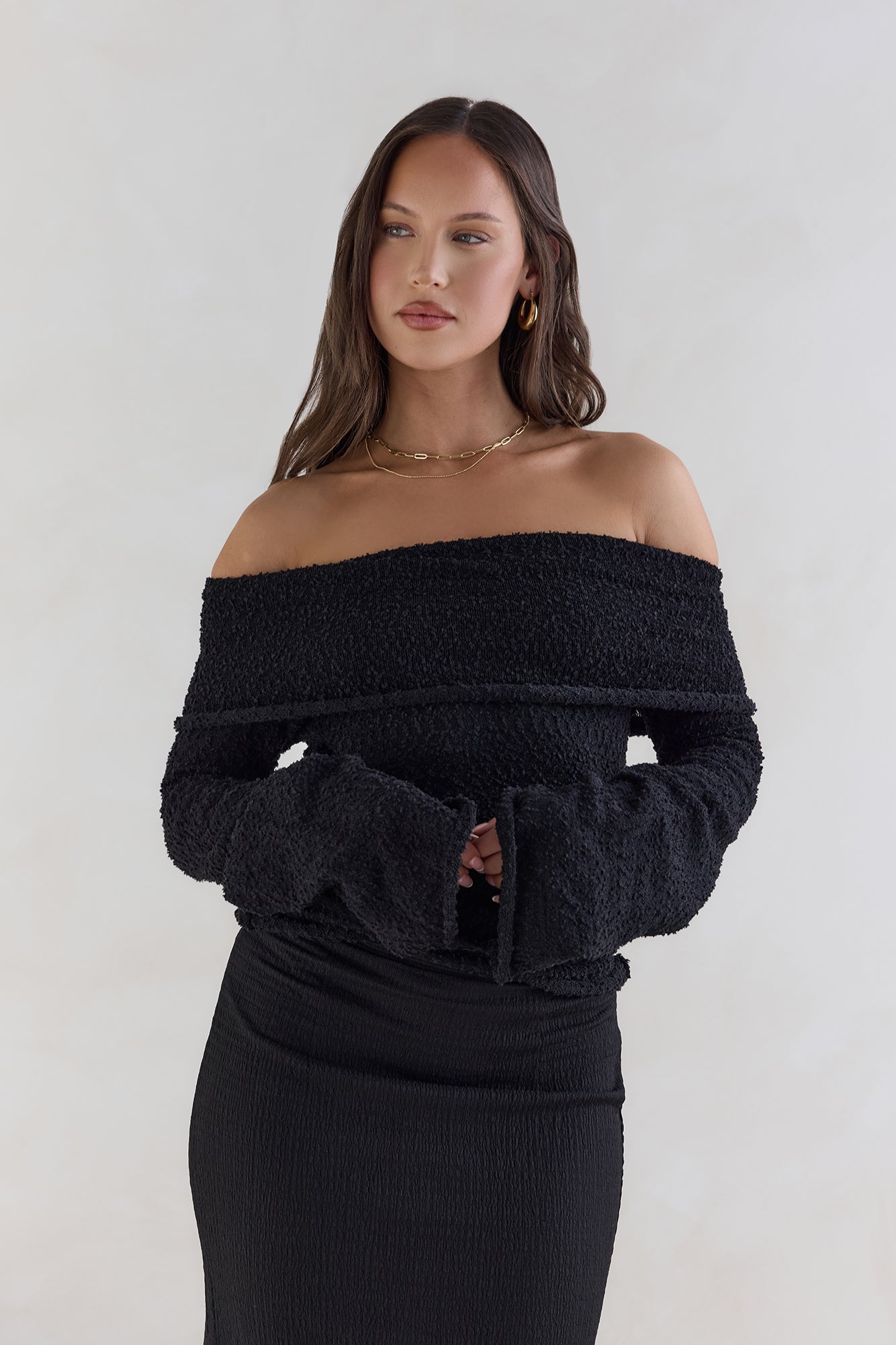 First Class Fantasy Off Shoulder Top Black-Seaa Fashion