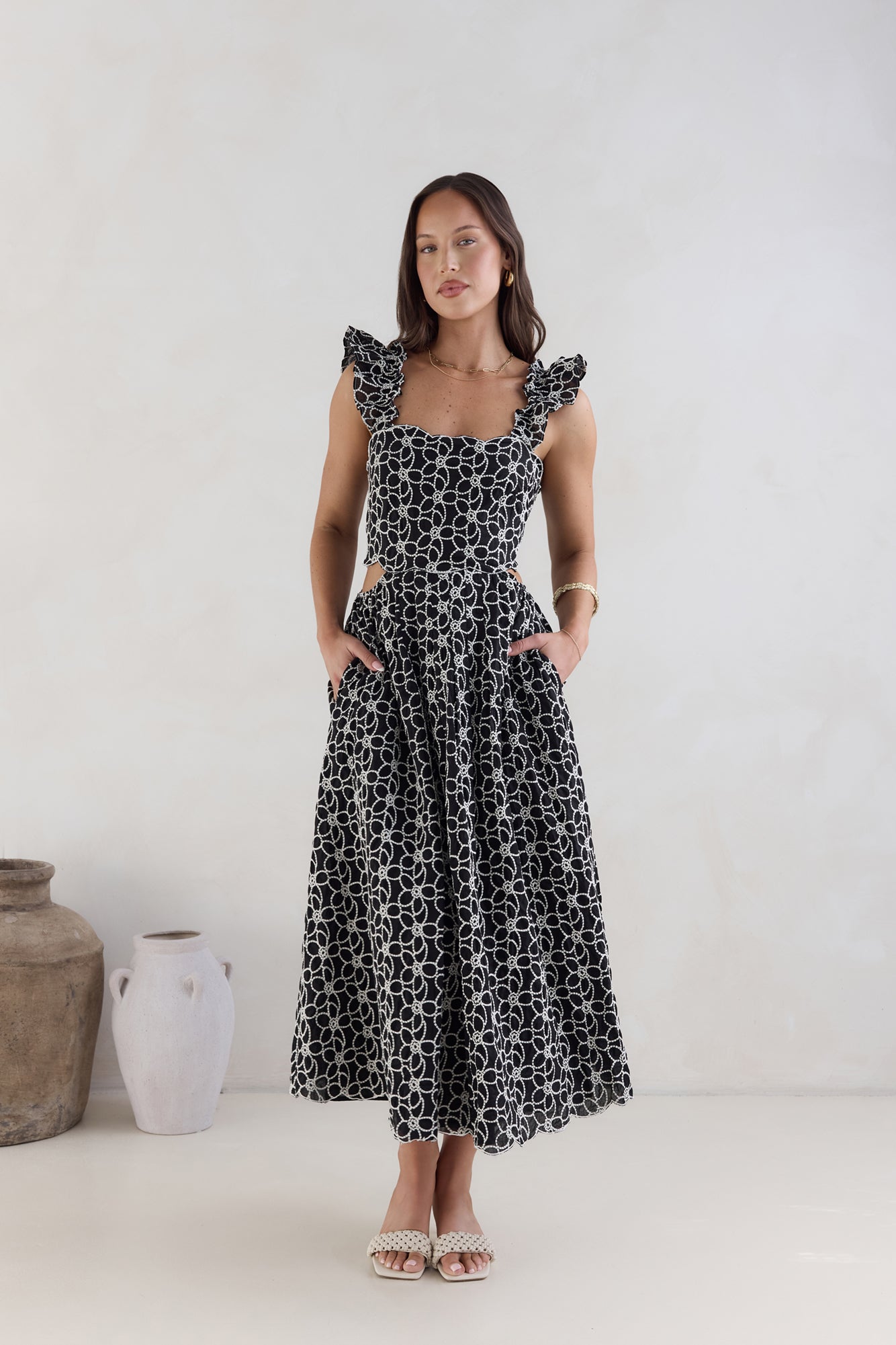 Uncharted Bliss Midi Dress Black-Seaa Fashion