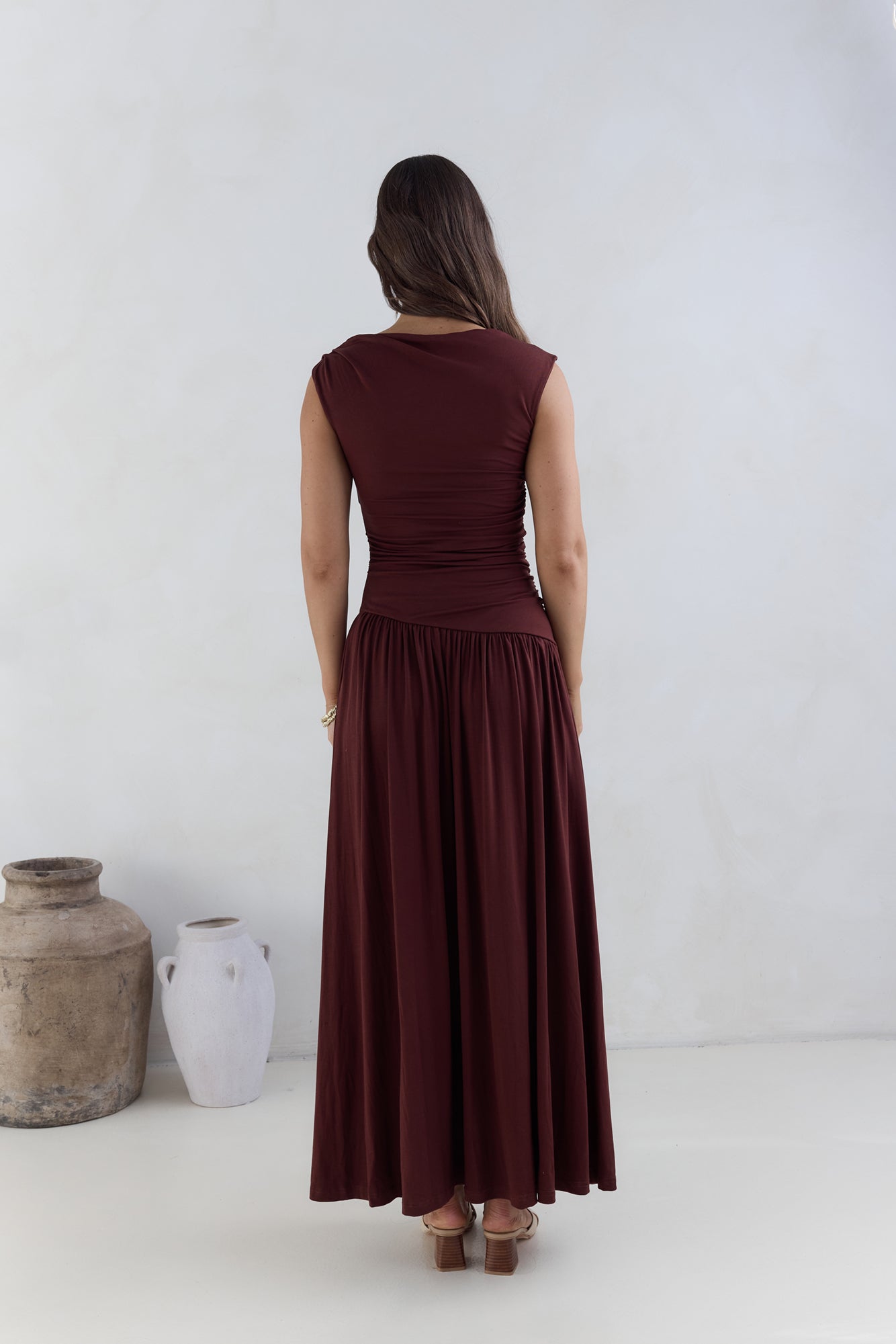 Soluna Maxi Dress Brown-Seaa Fashion