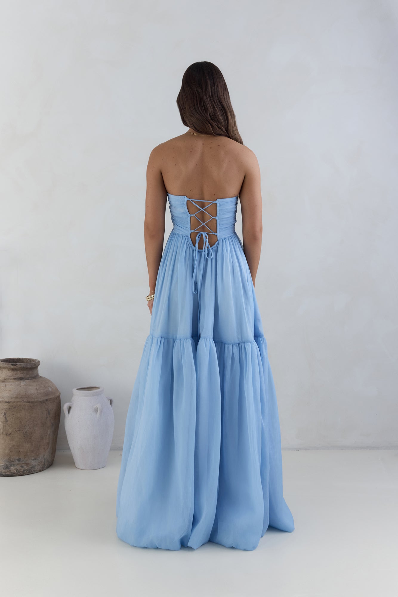 Unforgettable Style Strapless Maxi Dress Blue-Seaa Fashion