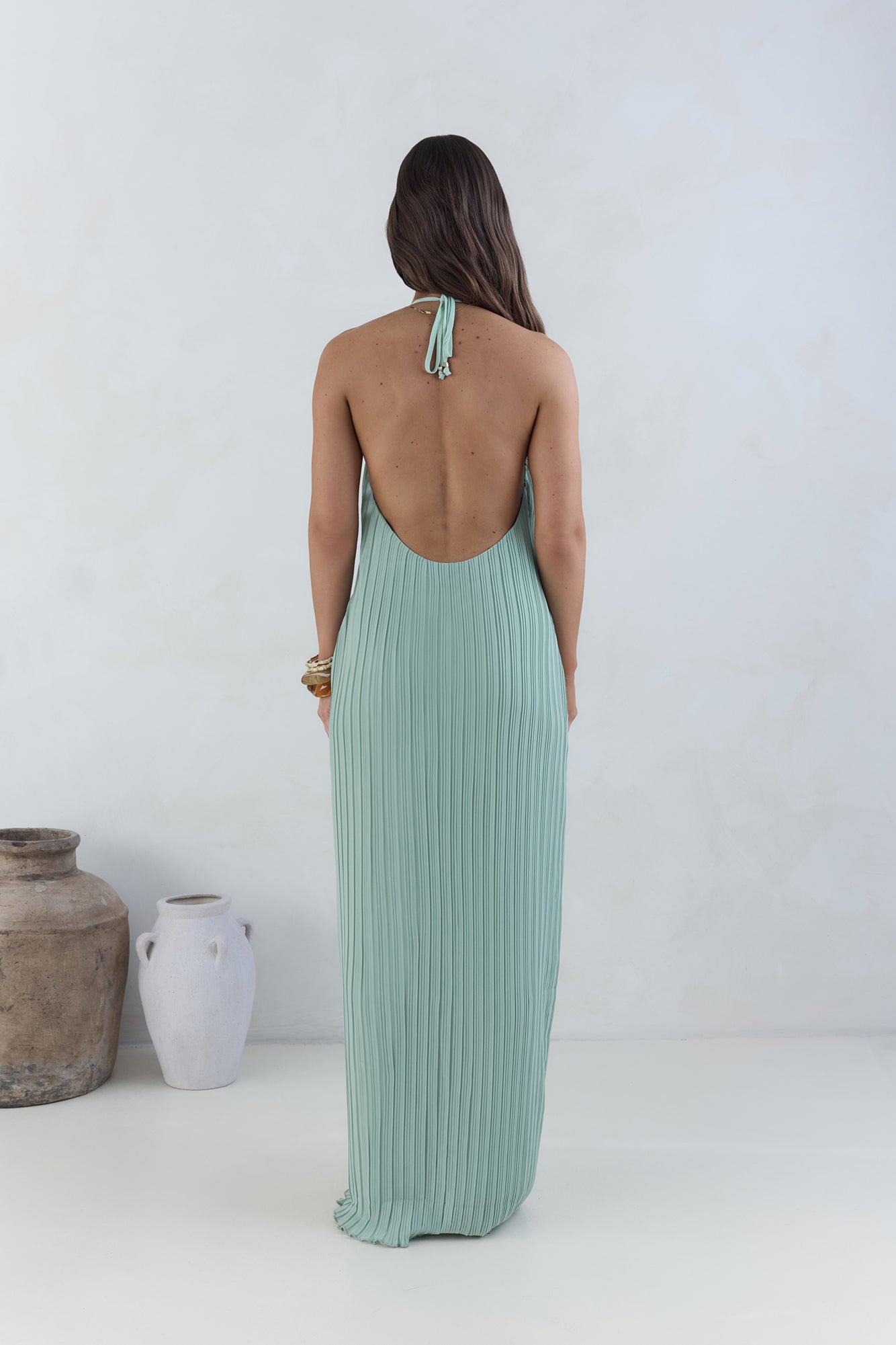 Coastal Euphoria Halter Maxi Dress Green-Seaa Fashion