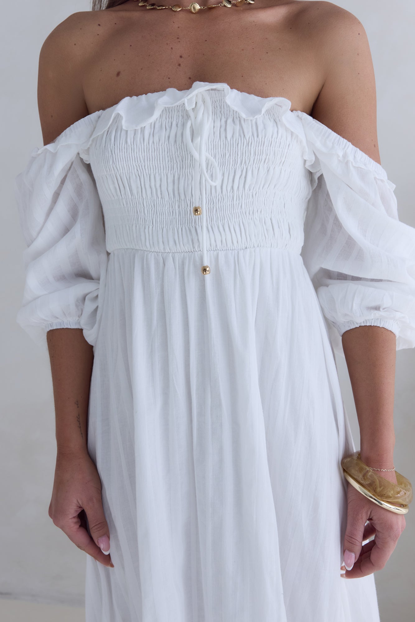 Loved By The Moon Midi Dress White-Seaa Fashion