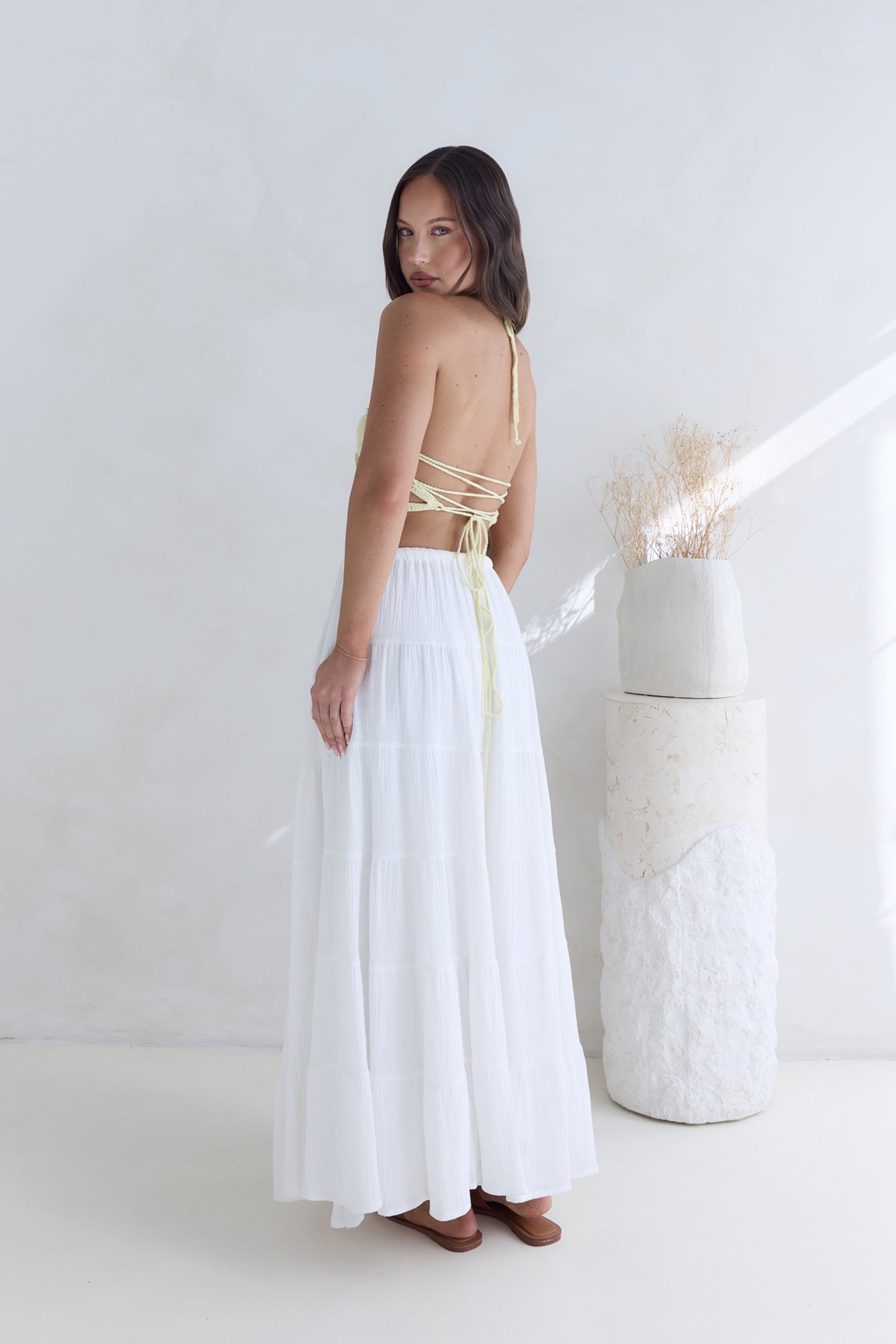 Monte Carlo Muse Knit Halter Top Yellow-Seaa Fashion