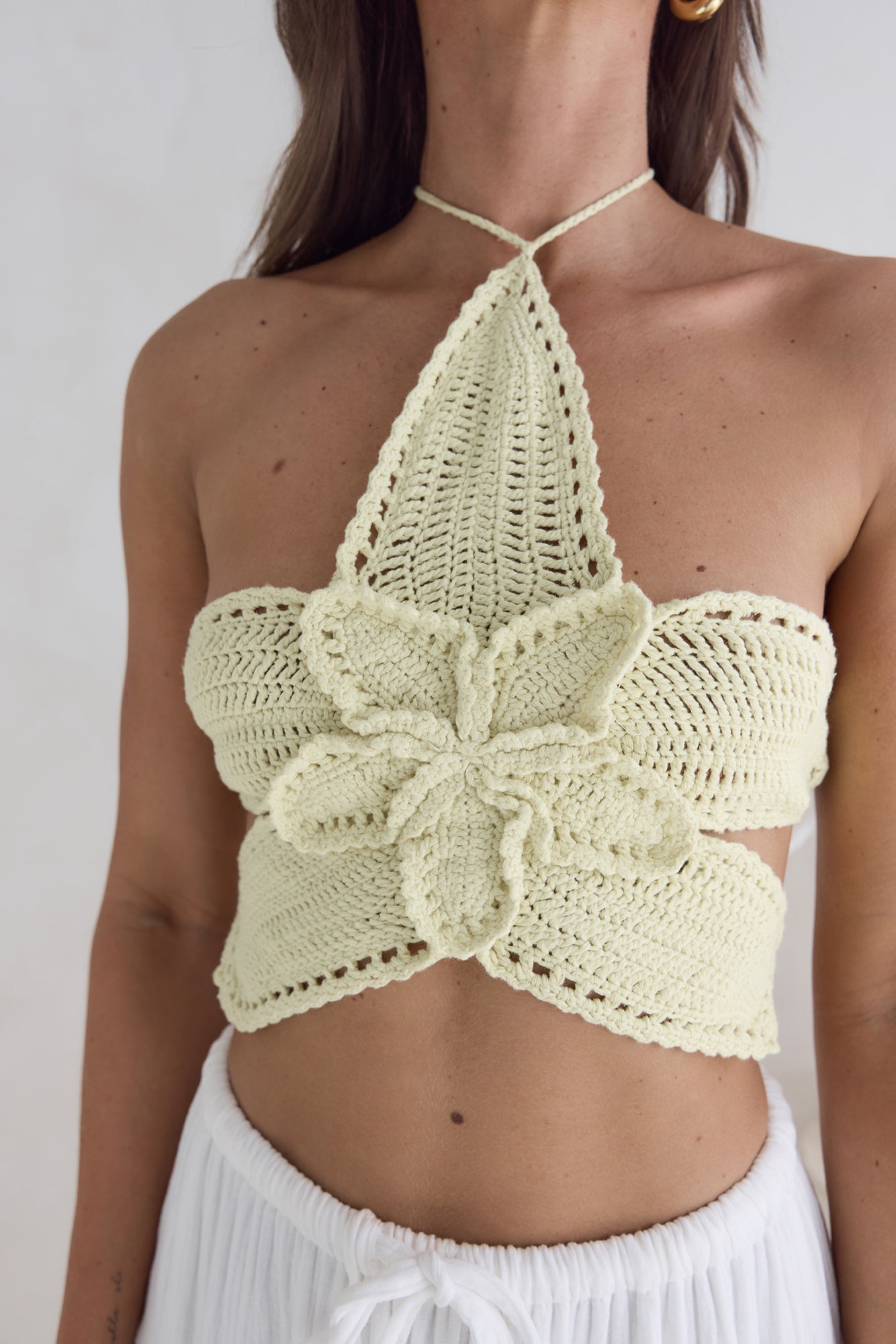 Monte Carlo Muse Knit Halter Top Yellow-Seaa Fashion