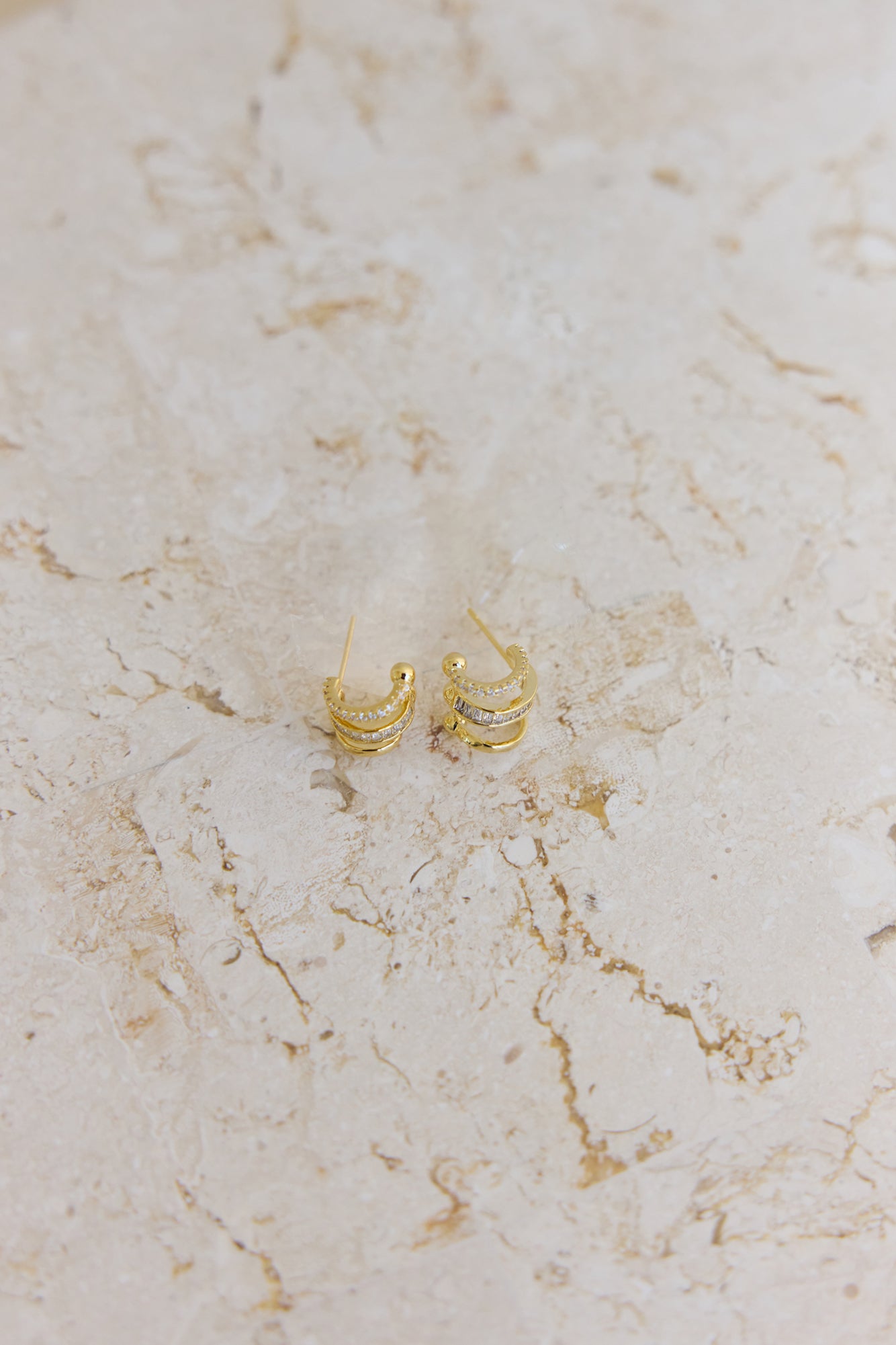 Levelled Soul Earrings Gold-Seaa Fashion