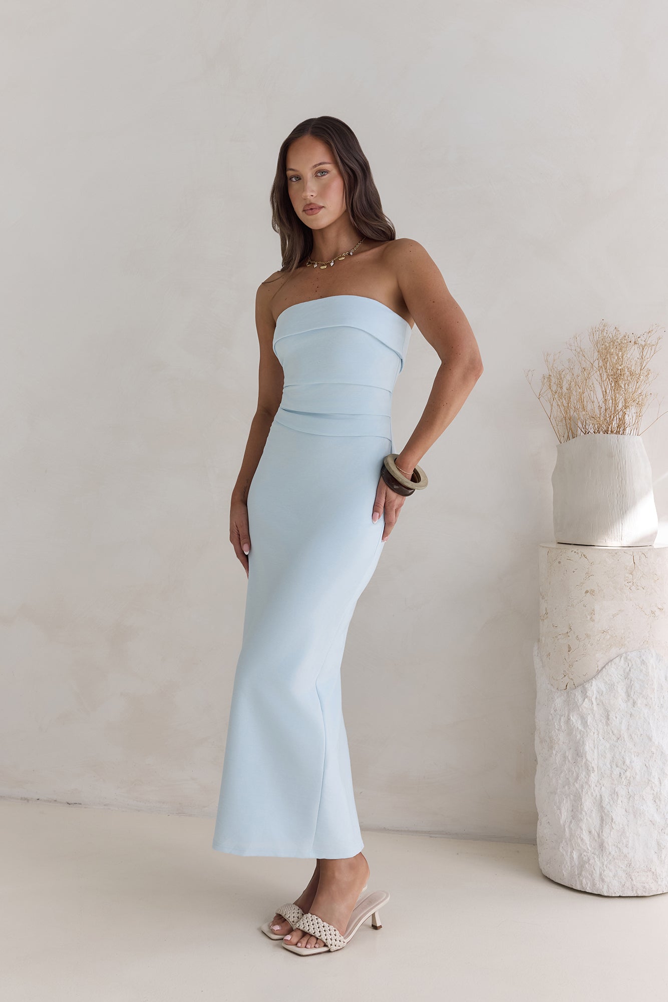 Sunny Daze Strapless Maxi Dress Blue-Seaa Fashion